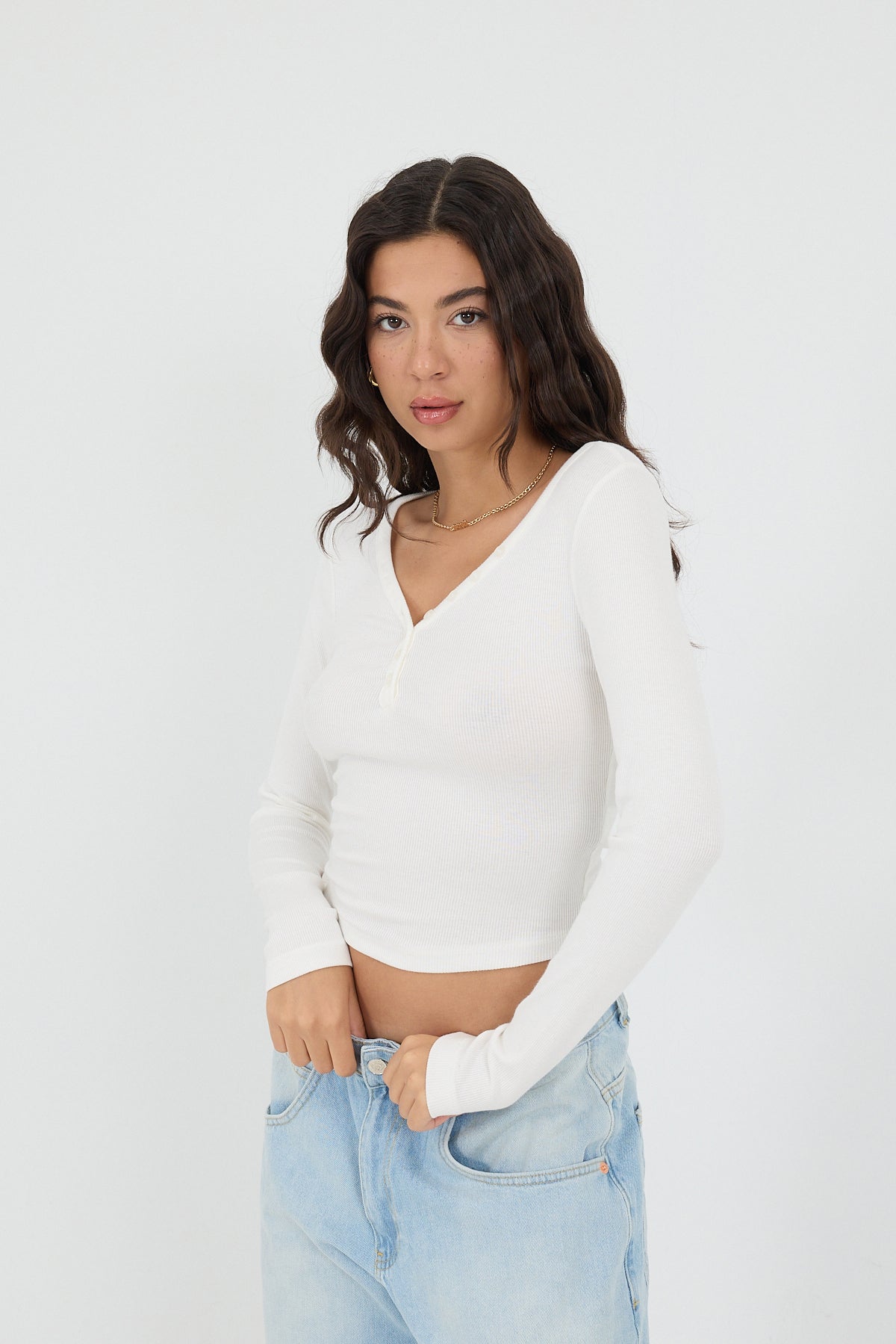 Ecru_Button-Neck-Long-Sleeve-Modal-Top-addax