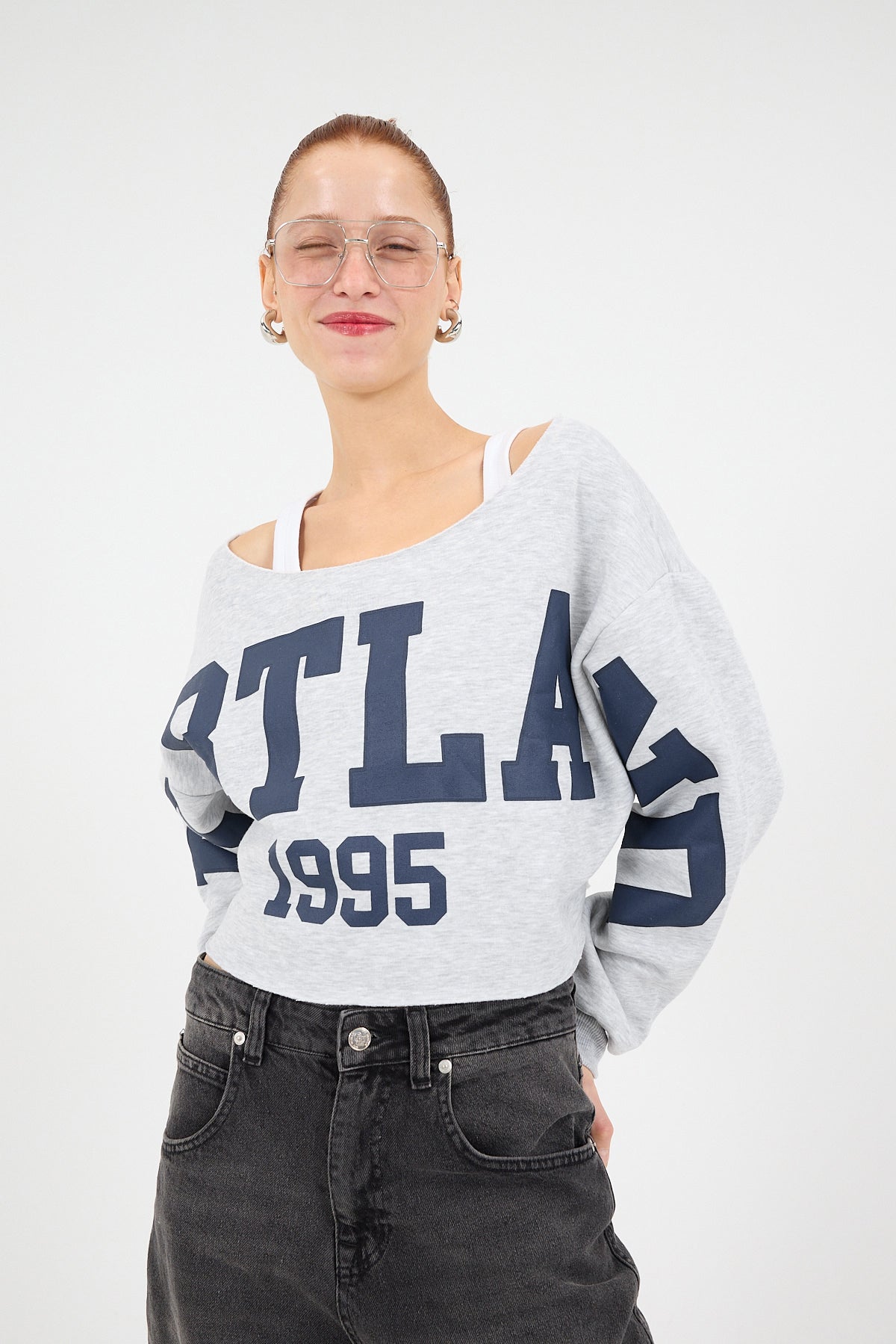 Grey-Melange_PORTLAND-Printed-Fleece-Crop-Sweatshirt-addax