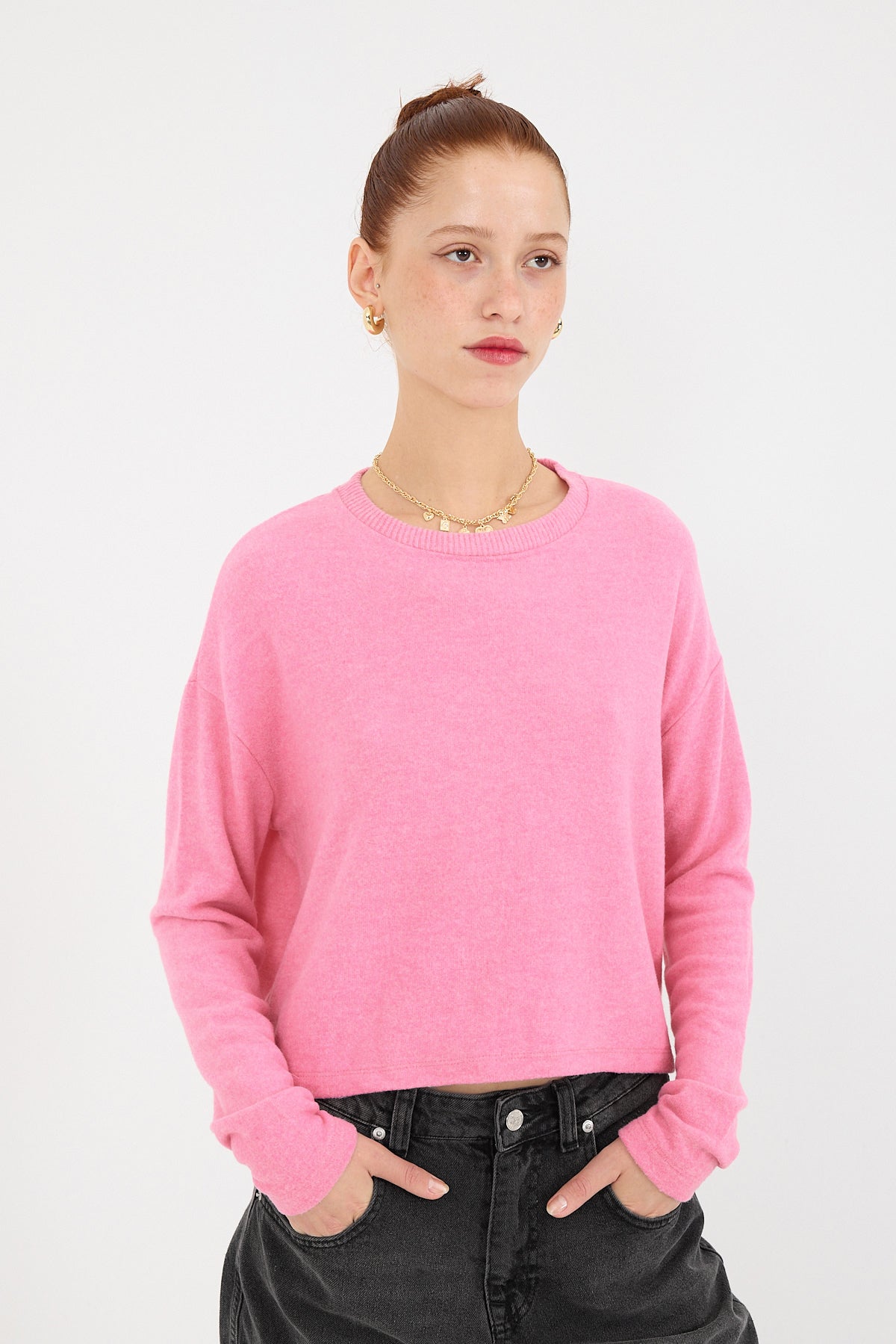 Pink_Soft-Textured-Crew-Neck-Knit-Sweater-addax