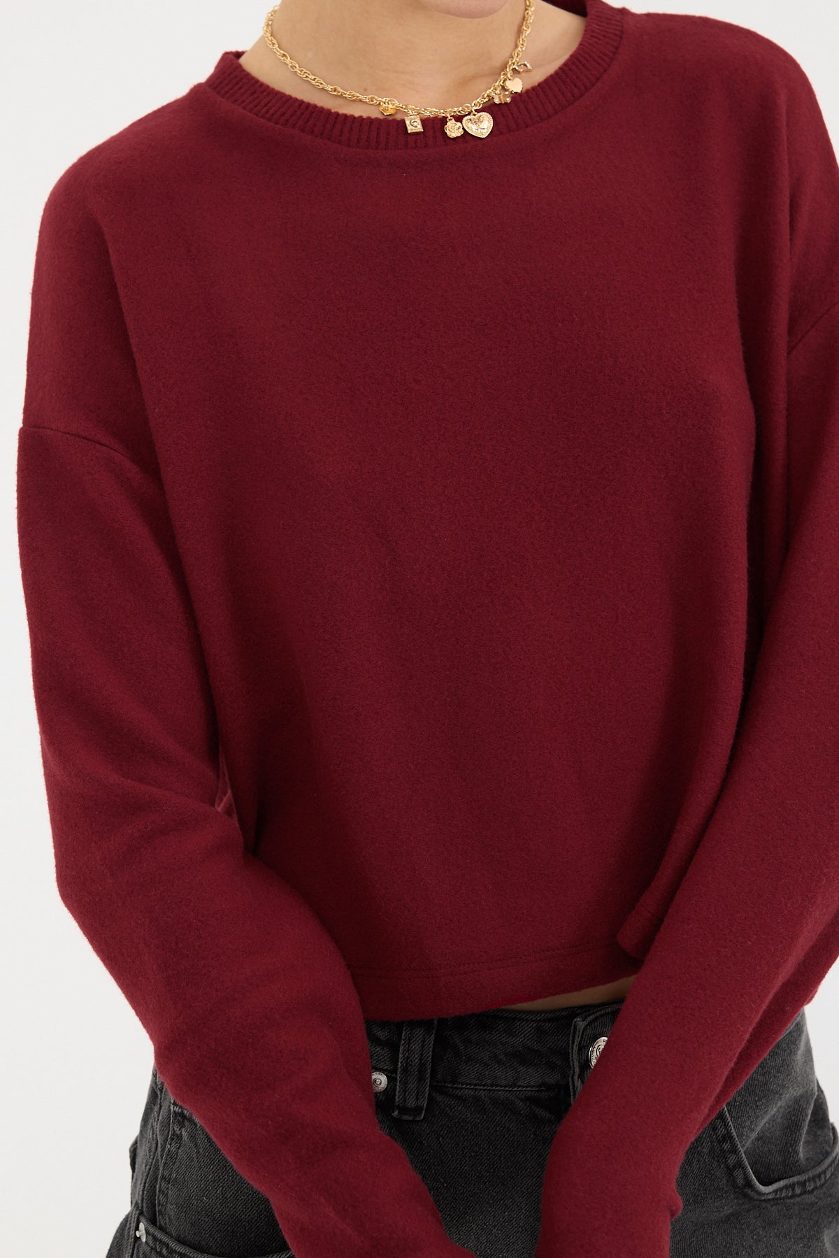 Burgundy_Soft-Textured-Crew-Neck-Knit-Sweater-addax