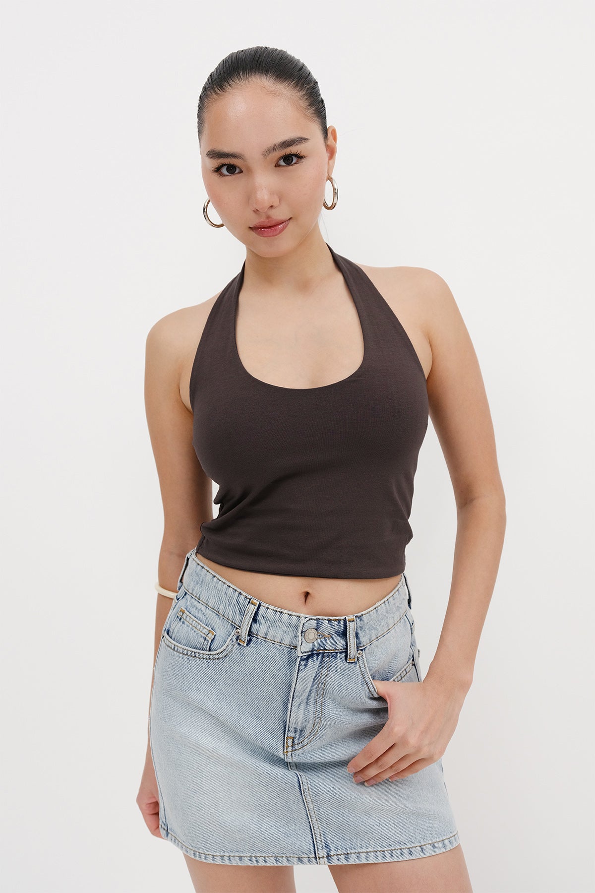 Soft-Brown_Neck-Blouse-addax