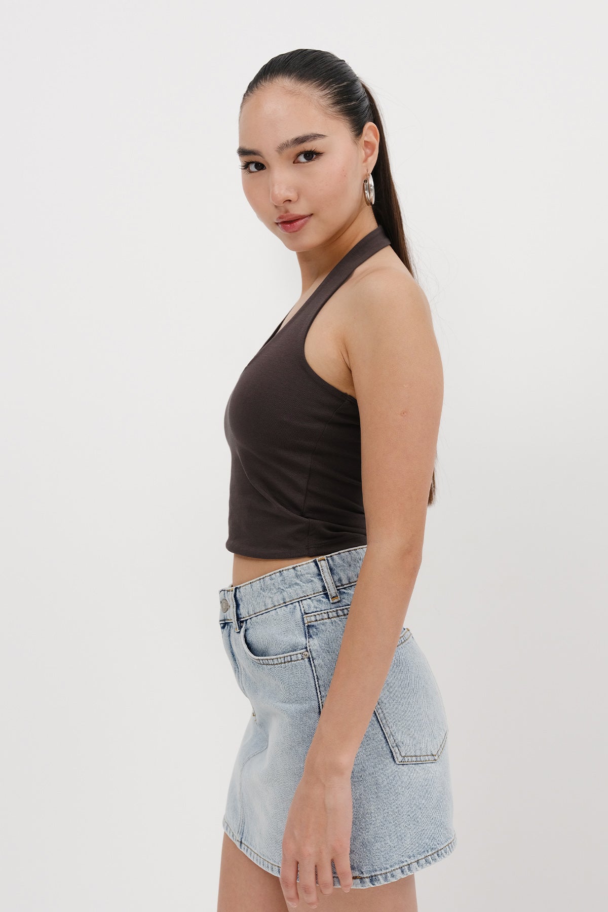 Soft-Brown_Neck-Blouse-addax