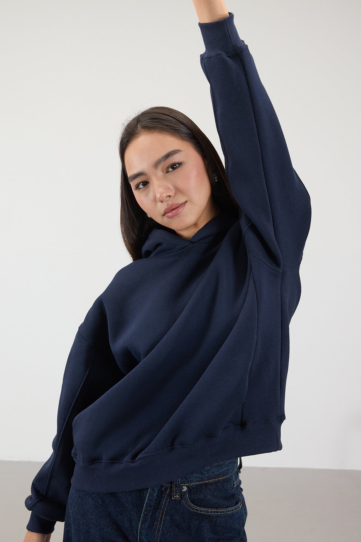 Night-Blue_Hooded-Ribbon-Sweatshirt-addax