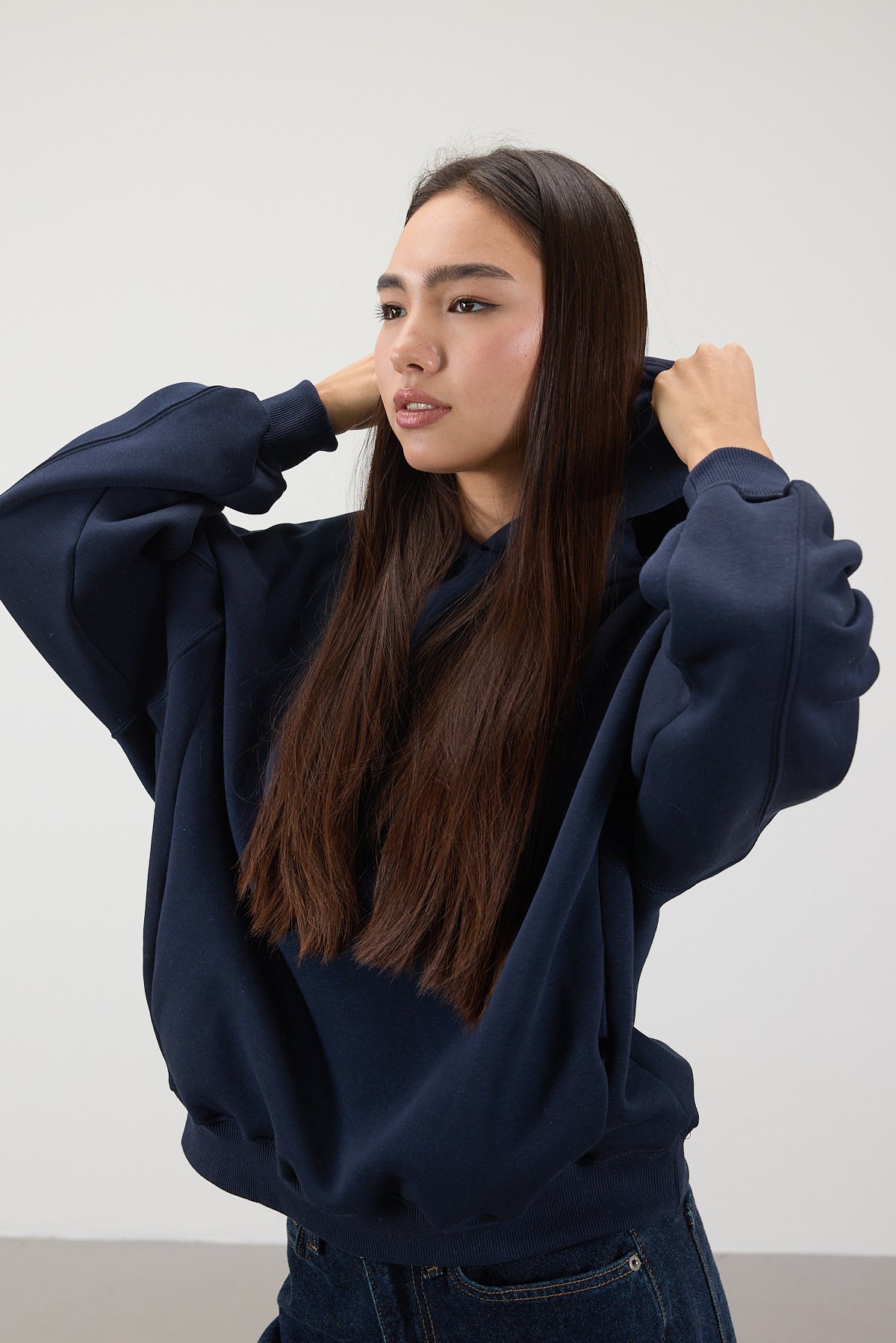 Night-Blue_Hooded-Ribbon-Sweatshirt-addax