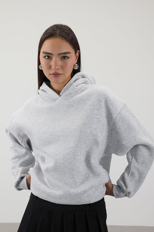 Snow-Melange_Hooded-Ribbon-Sweatshirt-addax