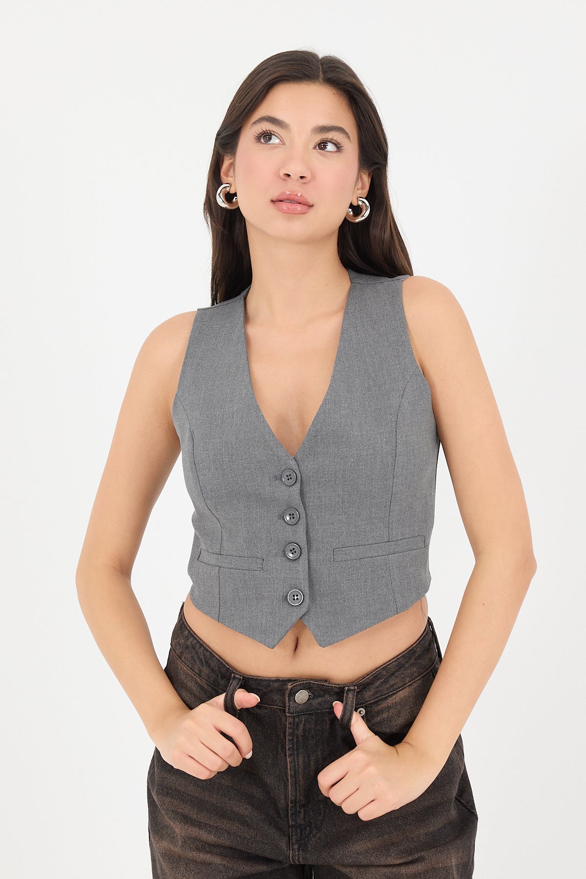 Grey_Buttoned-Vest-with-Pocket-Details-addax