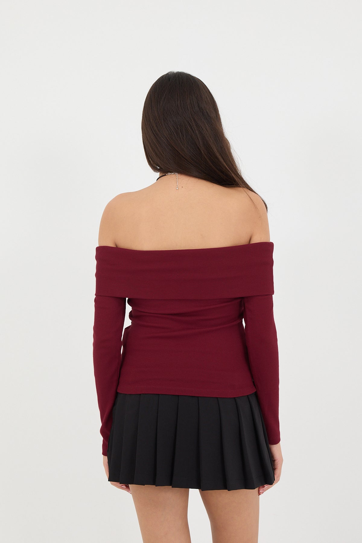 Burgundy_Madonna-Collar-Modal-Blouse-addax