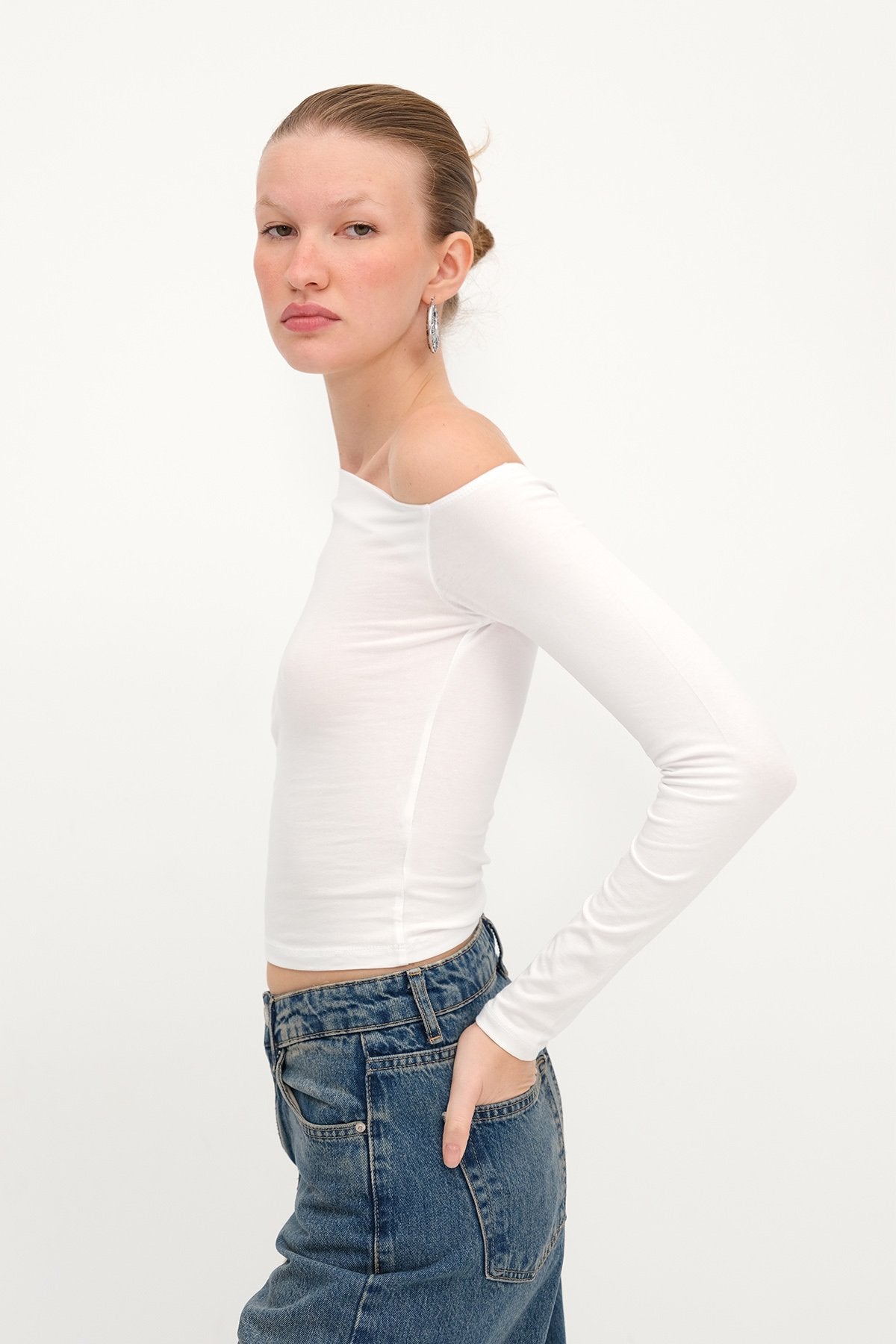 White_Asymmetrical-Collar-Long-Sleeve-Blouse-addax