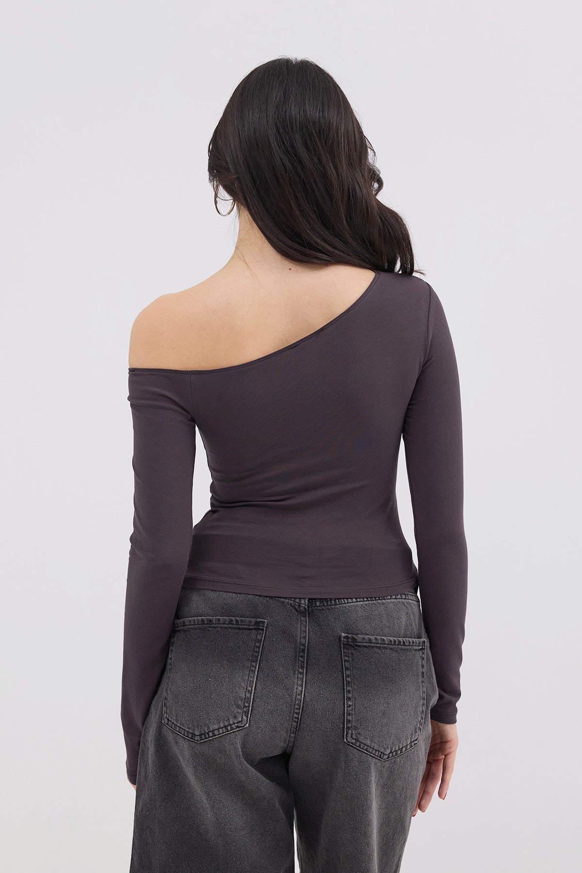 Soft-Brown_Asymmetrical-Collar-Long-Sleeve-Blouse-addax