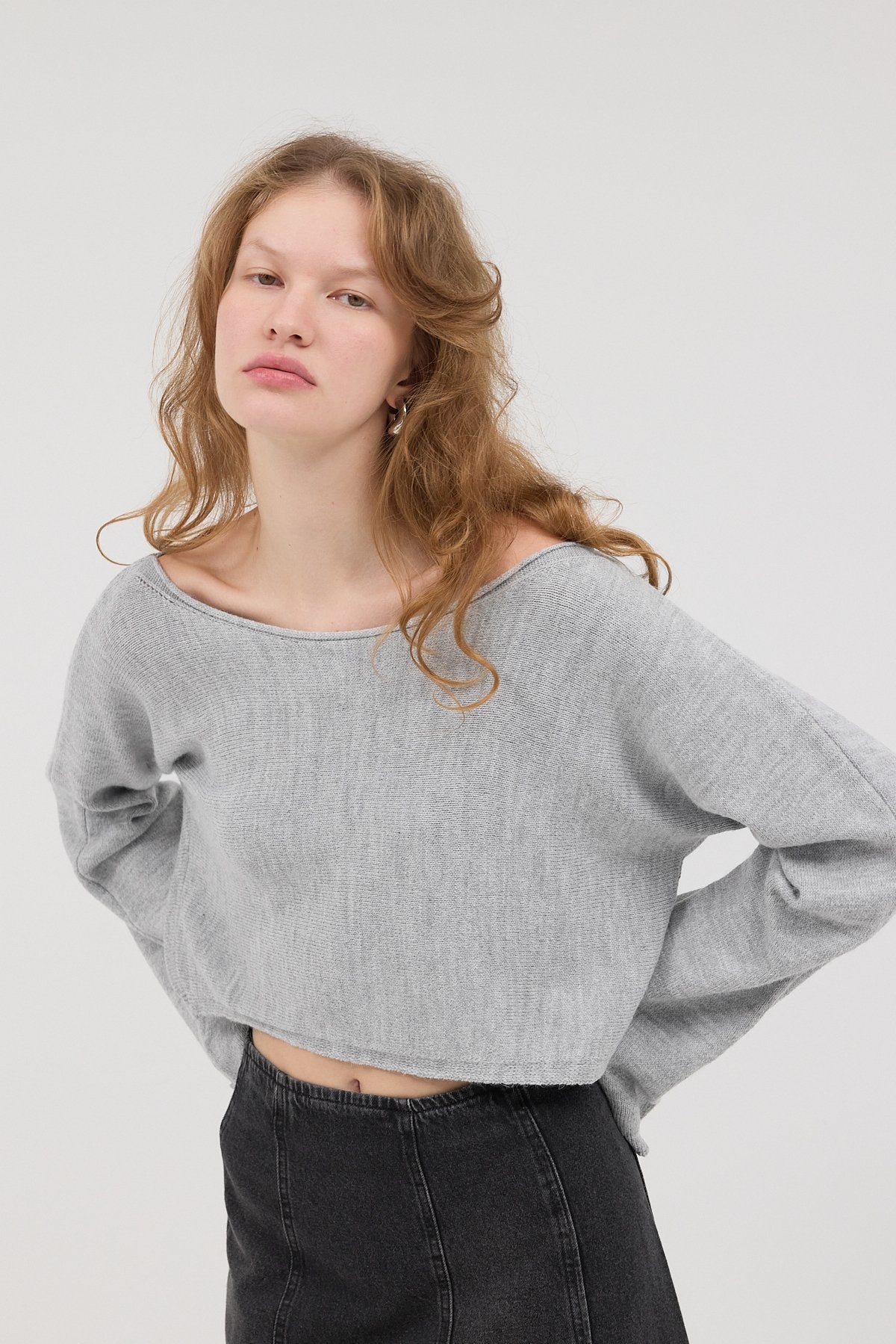 Snow-Melange_Boat-Neck-Long-Sleeve-Crop-Knitwear-Sweater-addax