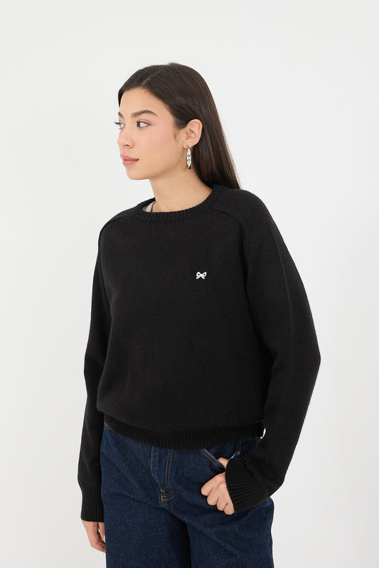 Black_Crew-Neck-Embroidered-Knitwear-Sweater-addax