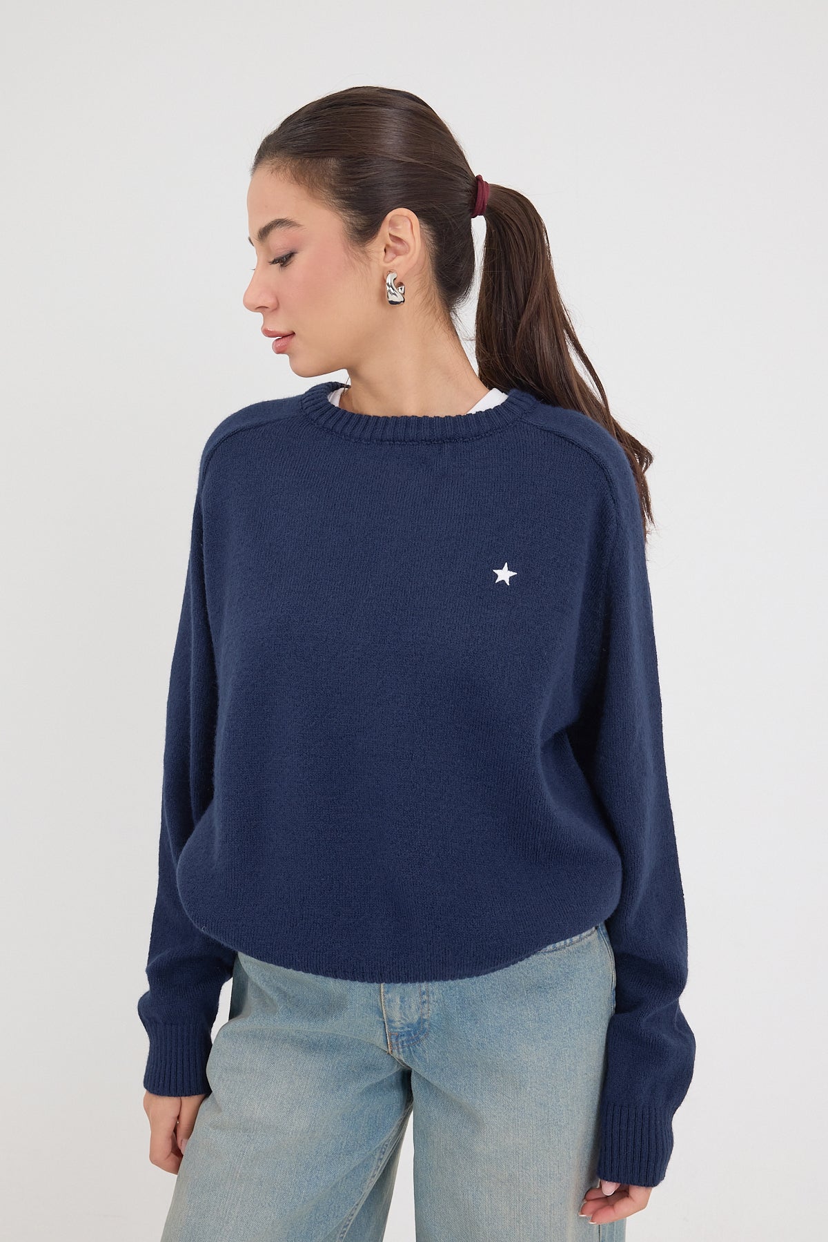 Night-Blue_Crew-Neck-Star-Embroidered-Knitwear-Sweater-addax