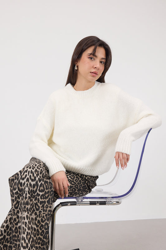 Ecru_Crew-Neck-Long-Sleeve-Knitwear-Sweater-addax