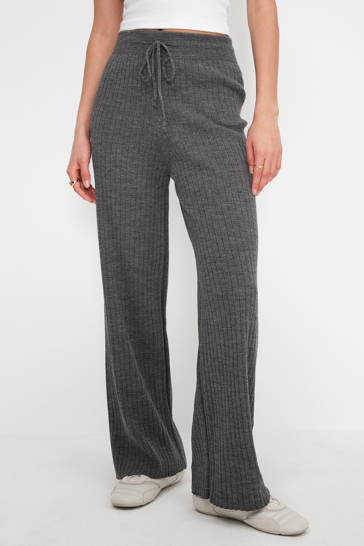 Charcoal_Elastic-Waist-Front-Tie-Knit-Pants-addax