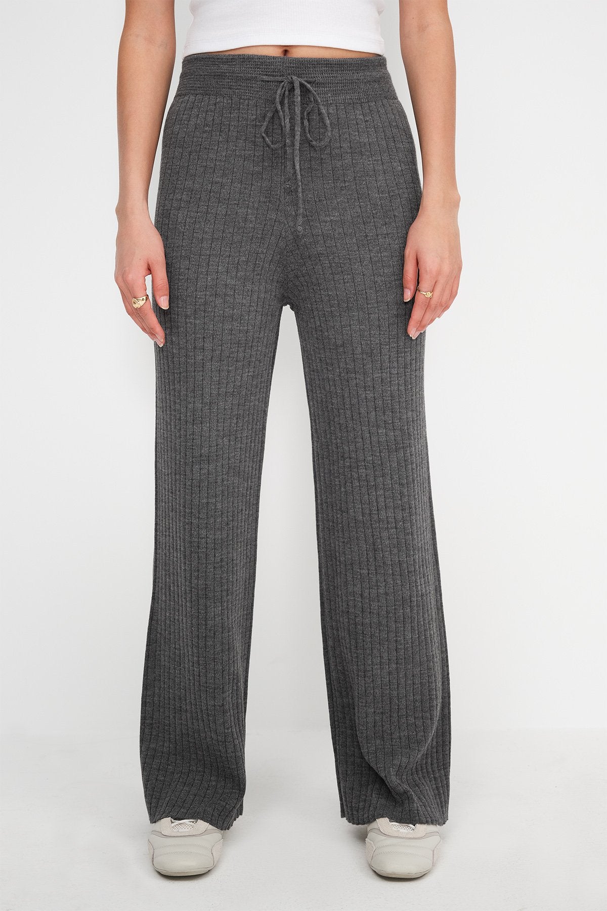 Charcoal_Elastic-Waist-Front-Tie-Knit-Pants-addax