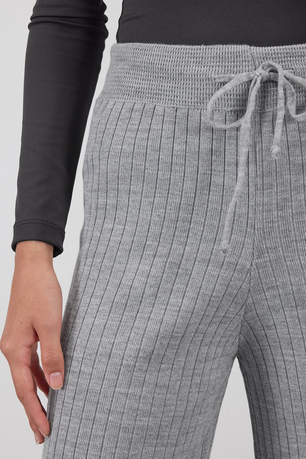 Grey_Elastic-Waist-Front-Tie-Knit-Pants-addax