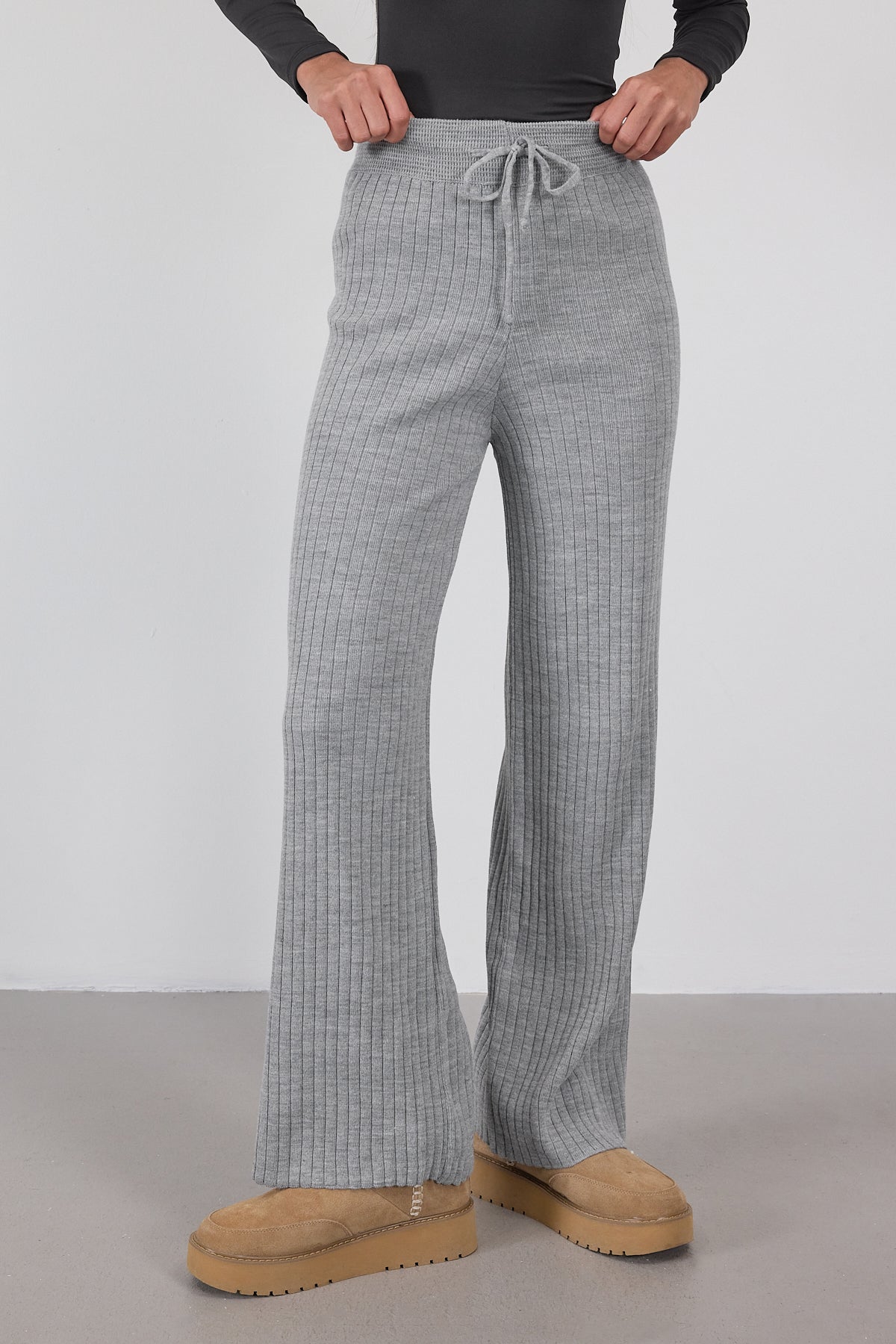Grey_Elastic-Waist-Front-Tie-Knit-Pants-addax