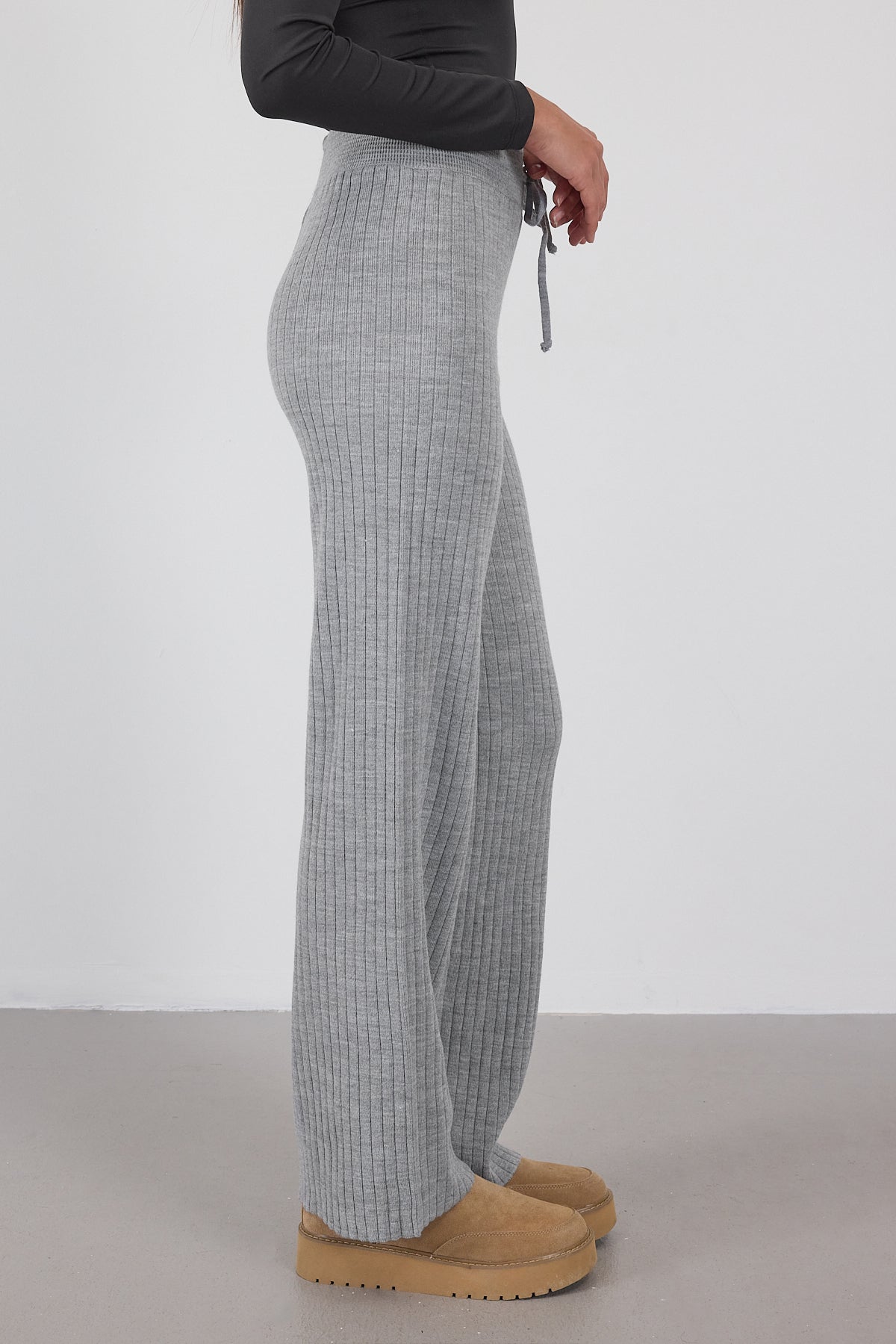 Grey_Elastic-Waist-Front-Tie-Knit-Pants-addax