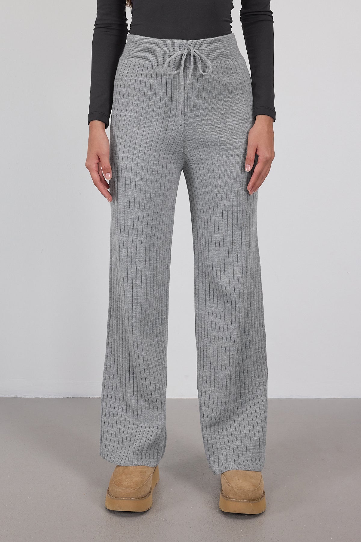 Grey_Elastic-Waist-Front-Tie-Knit-Pants-addax