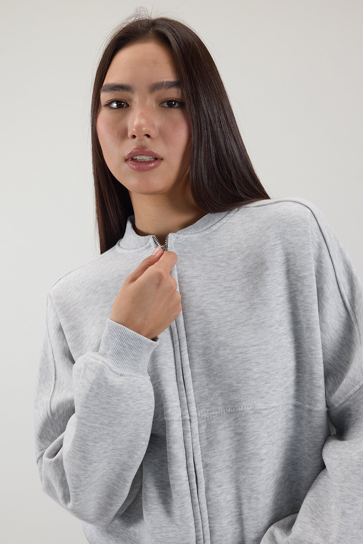 Grey-Melange_Zippered-Ribbon-Sweatshirt-addax