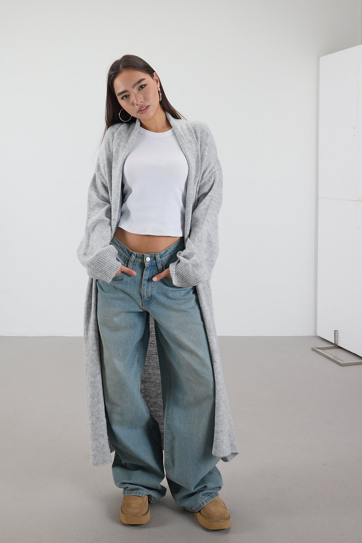 Grey_Shawl-Collar-Long-Knit-Cardigan-addax