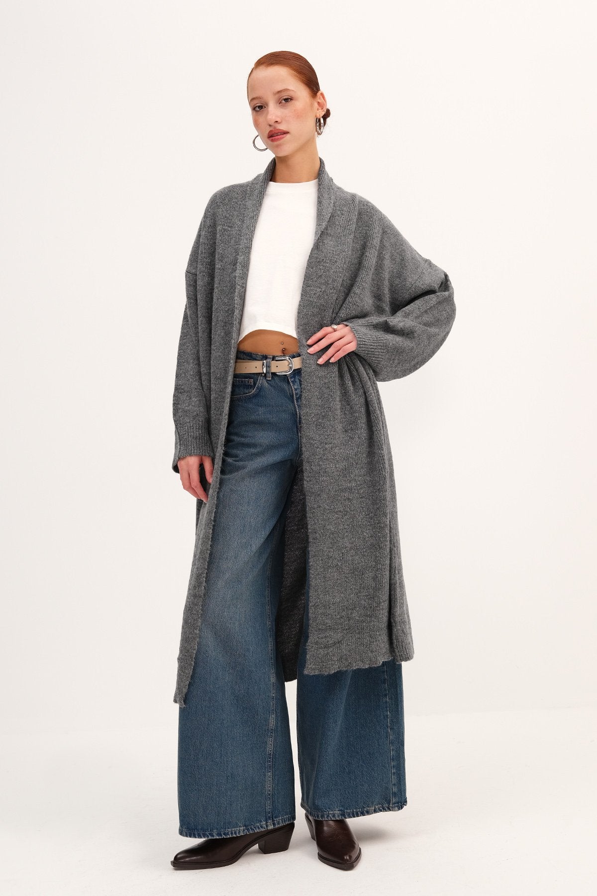 Lead-Grey_Shawl-Collar-Long-Knit-Cardigan-addax