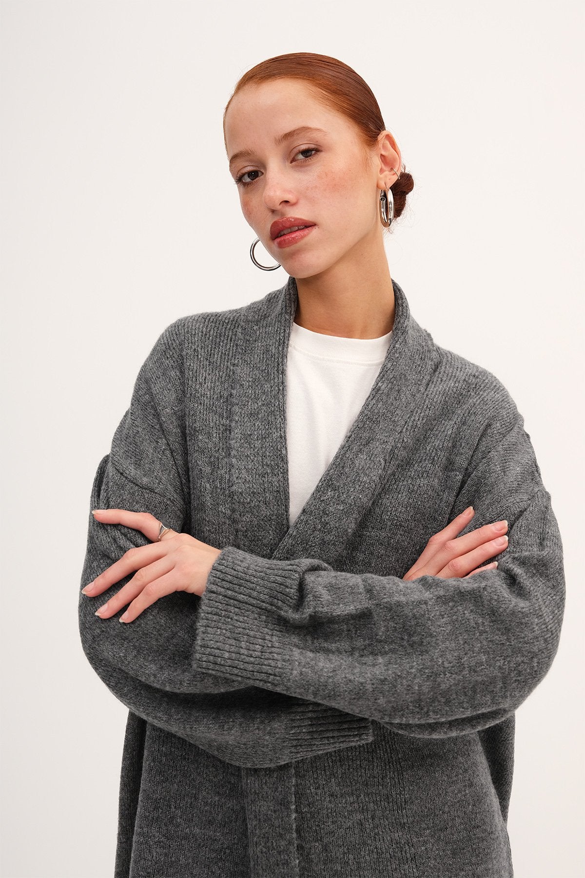 Lead-Grey_Shawl-Collar-Long-Knit-Cardigan-addax