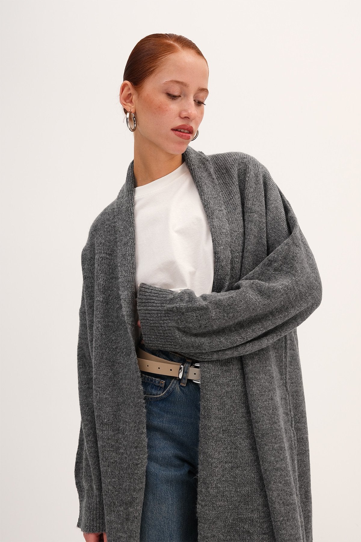 Lead-Grey_Shawl-Collar-Long-Knit-Cardigan-addax