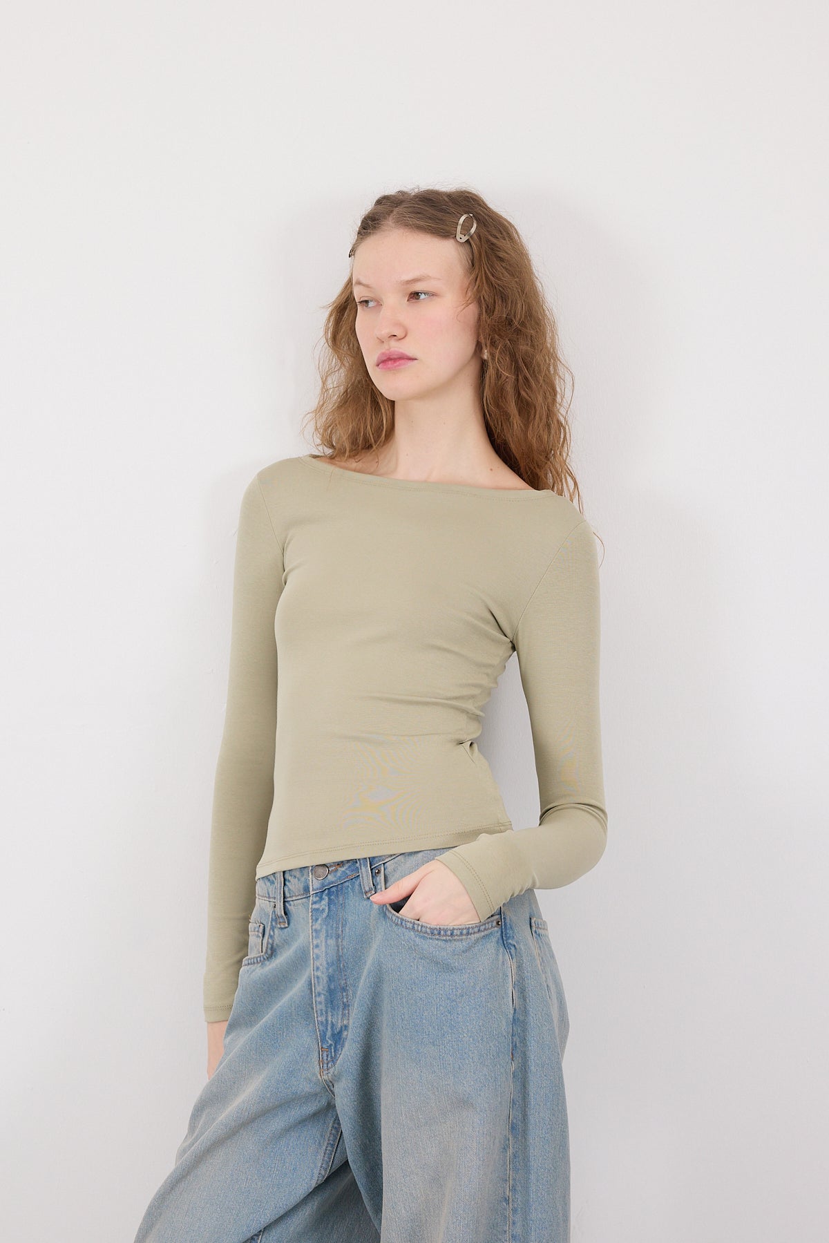 Khaki_Long-Sleeve-Basic-Top-addax