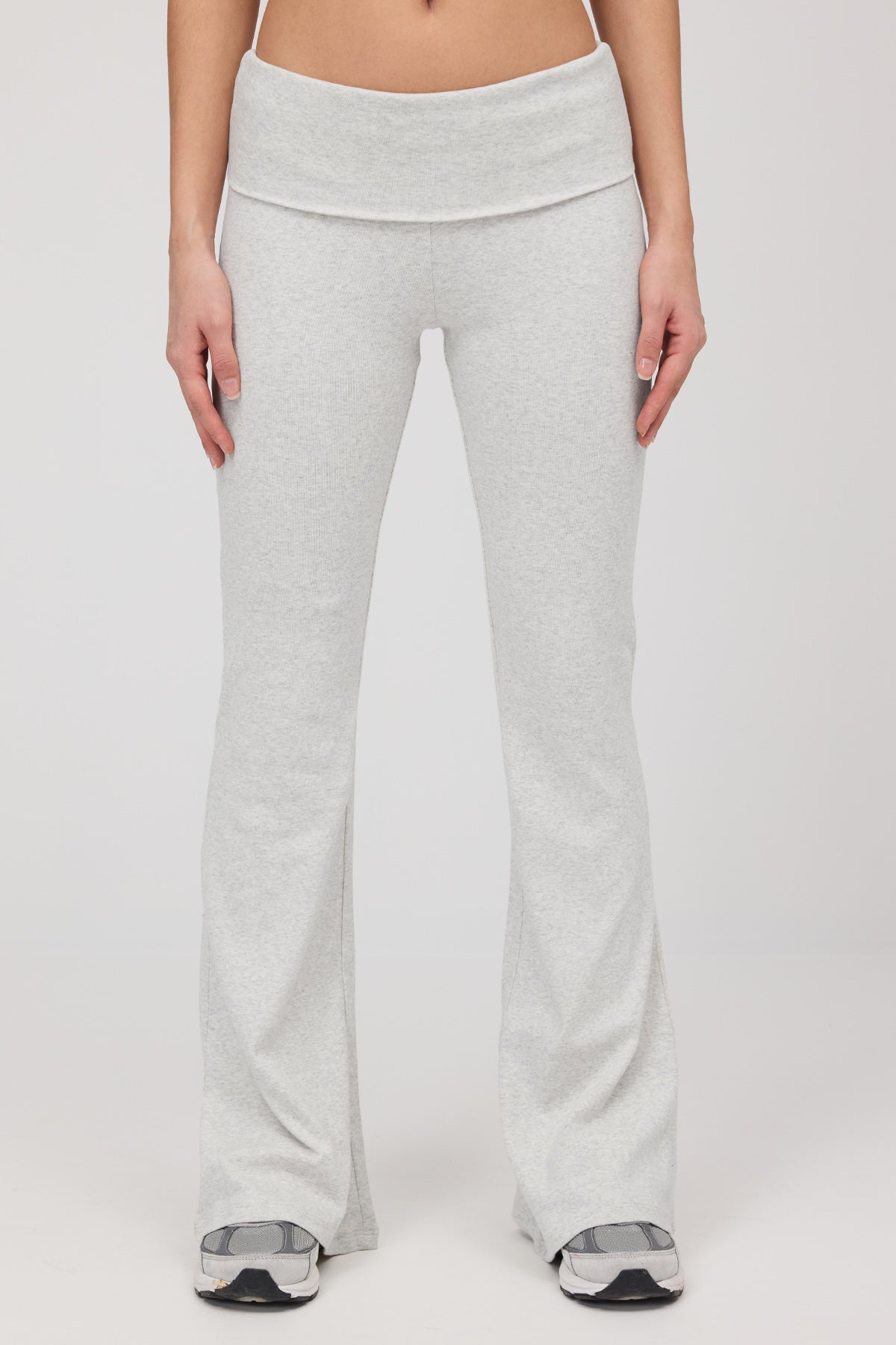 Snow-Melange_Folded-Waistband-Modal-Leggings-addax