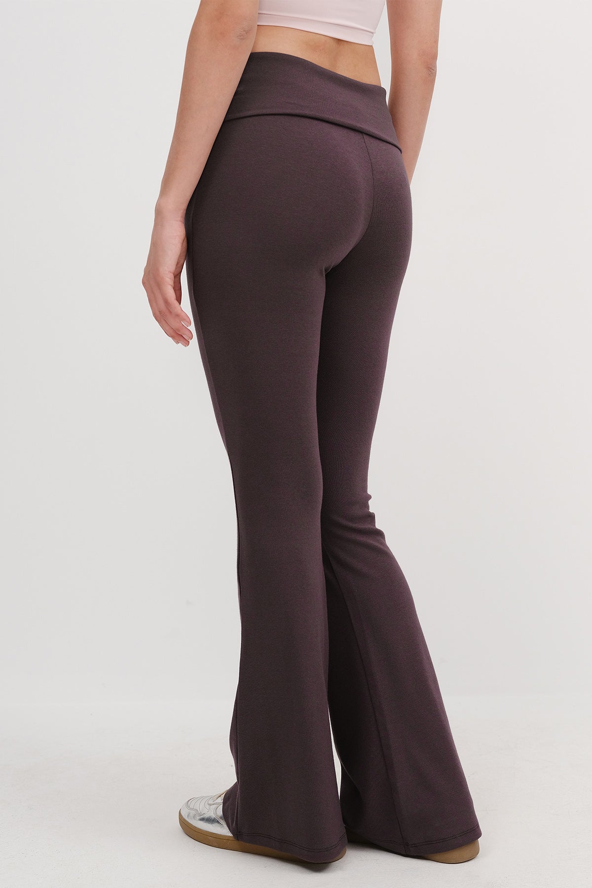 Soft-Brown_Folded-Waistband-Modal-Leggings-addax