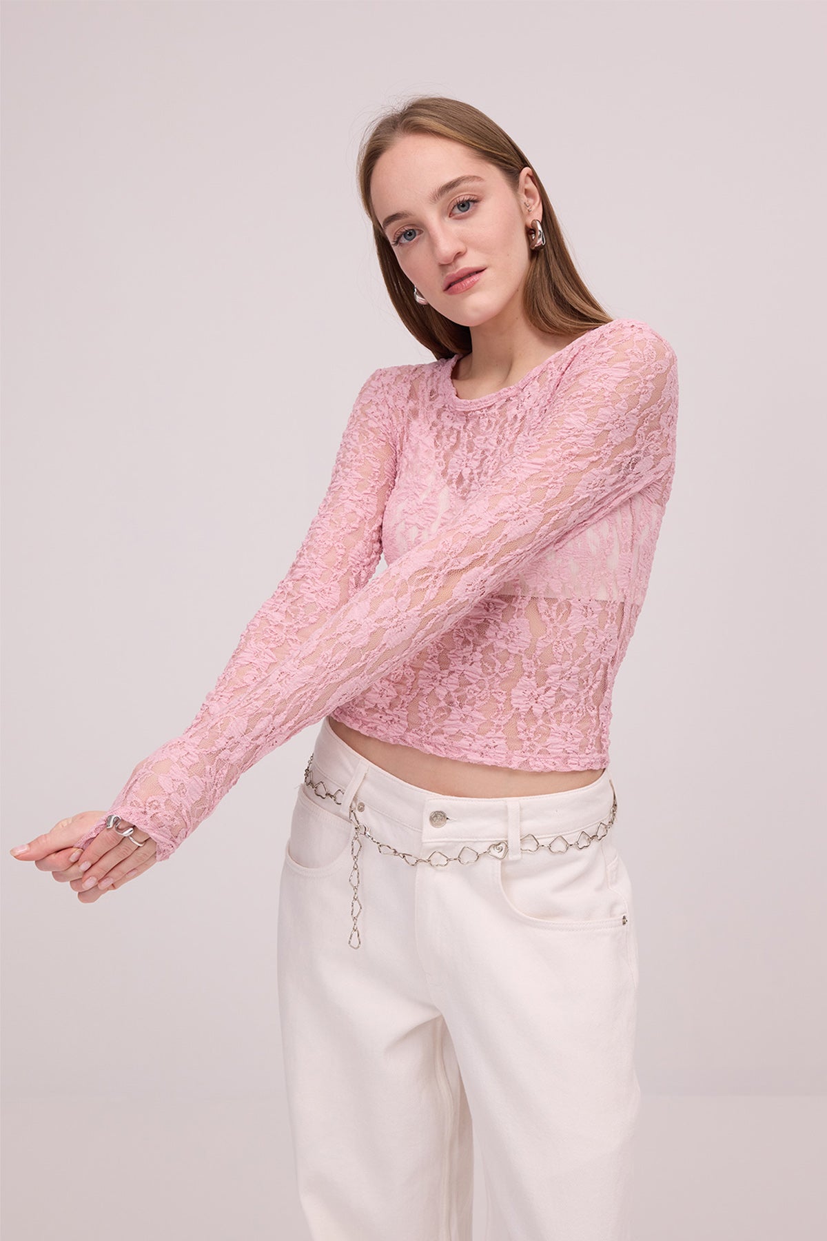Begonia_Round-Neck-Lace-Sheer-Blouse-addax