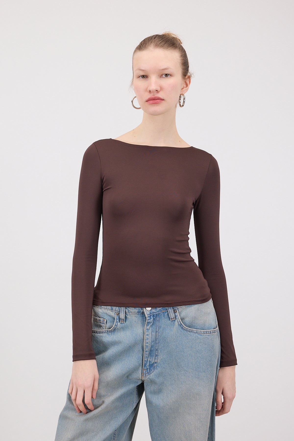 Tortilla-Brown_Crew-Neck-Long-Sleeve-Basic-Top-addax