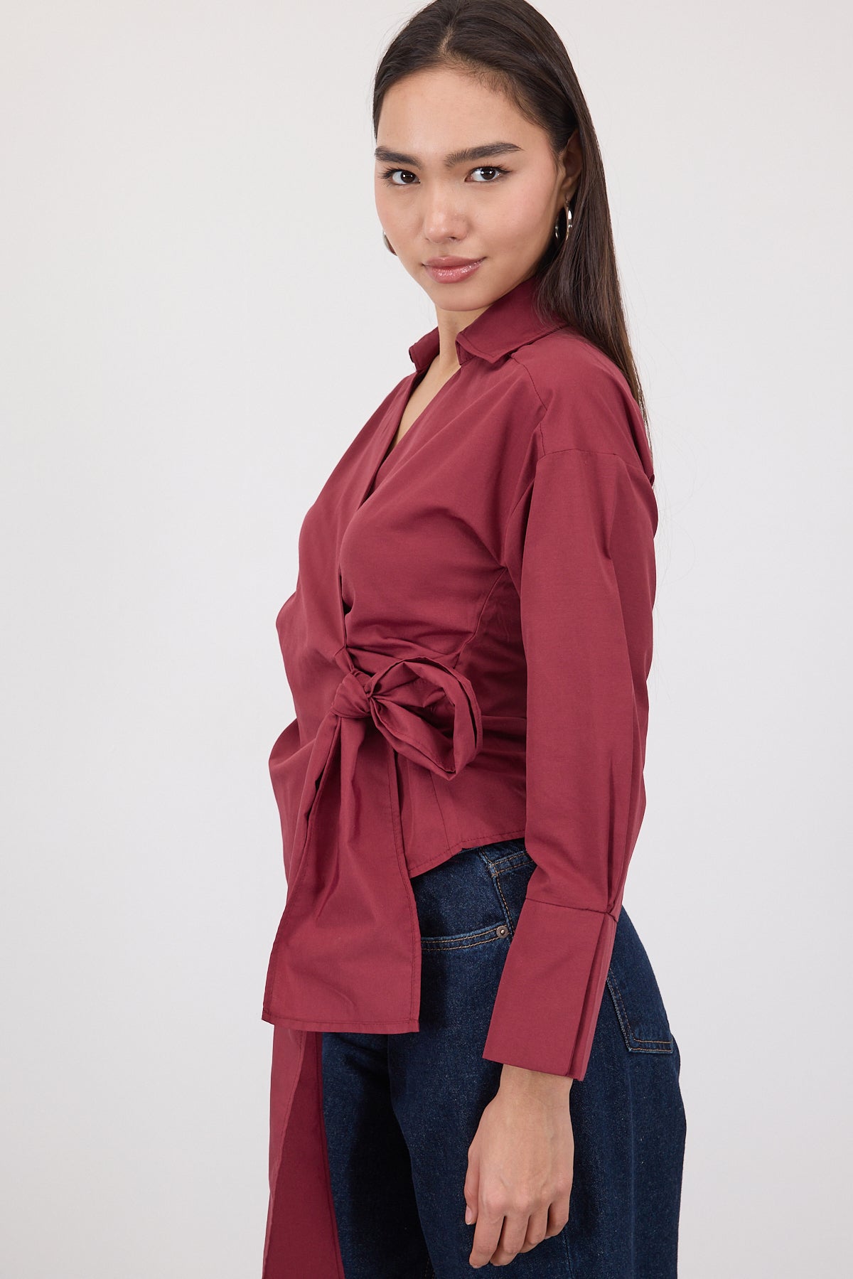 Burgundy_Side-Tie-Shirt-addax