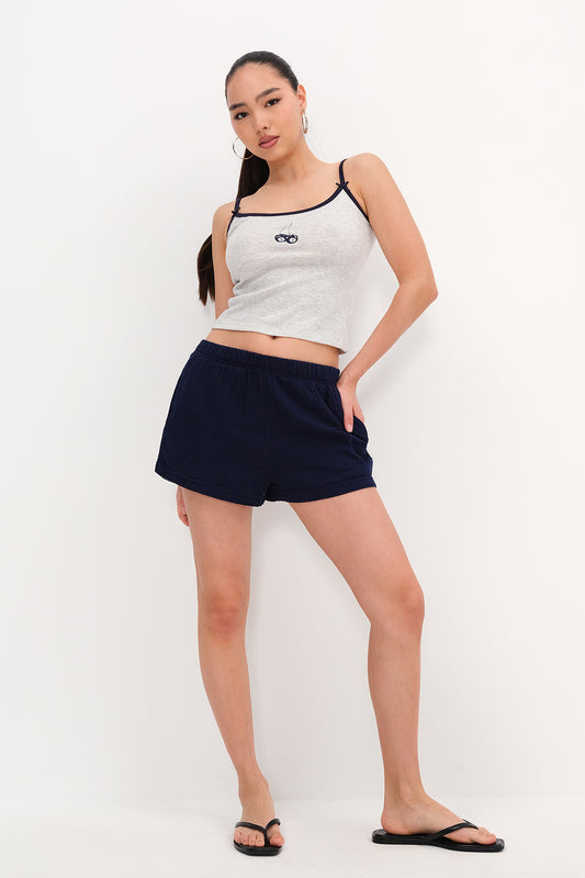 Night-Blue_Elastic-Waist-Shorts-addax