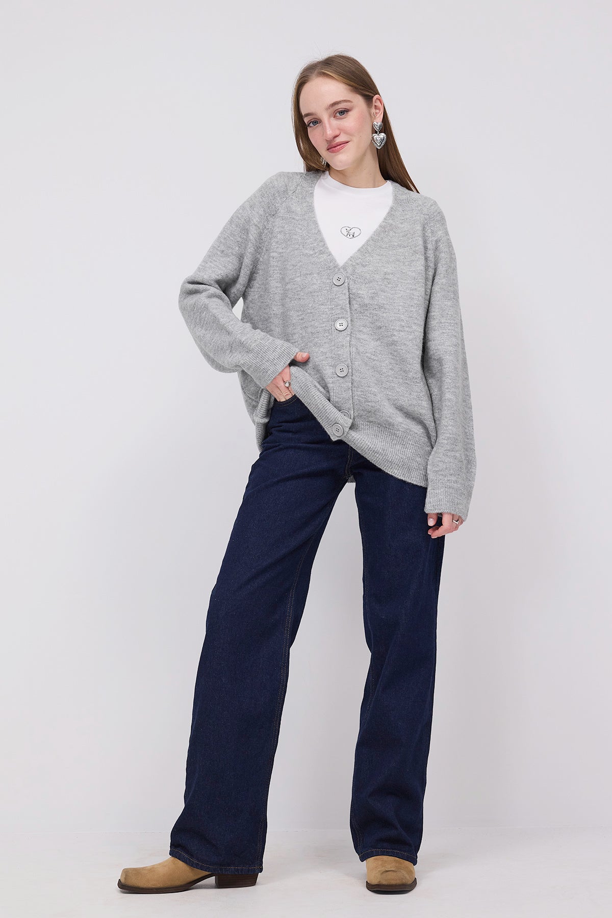 Buttoned Knitted Cardigan