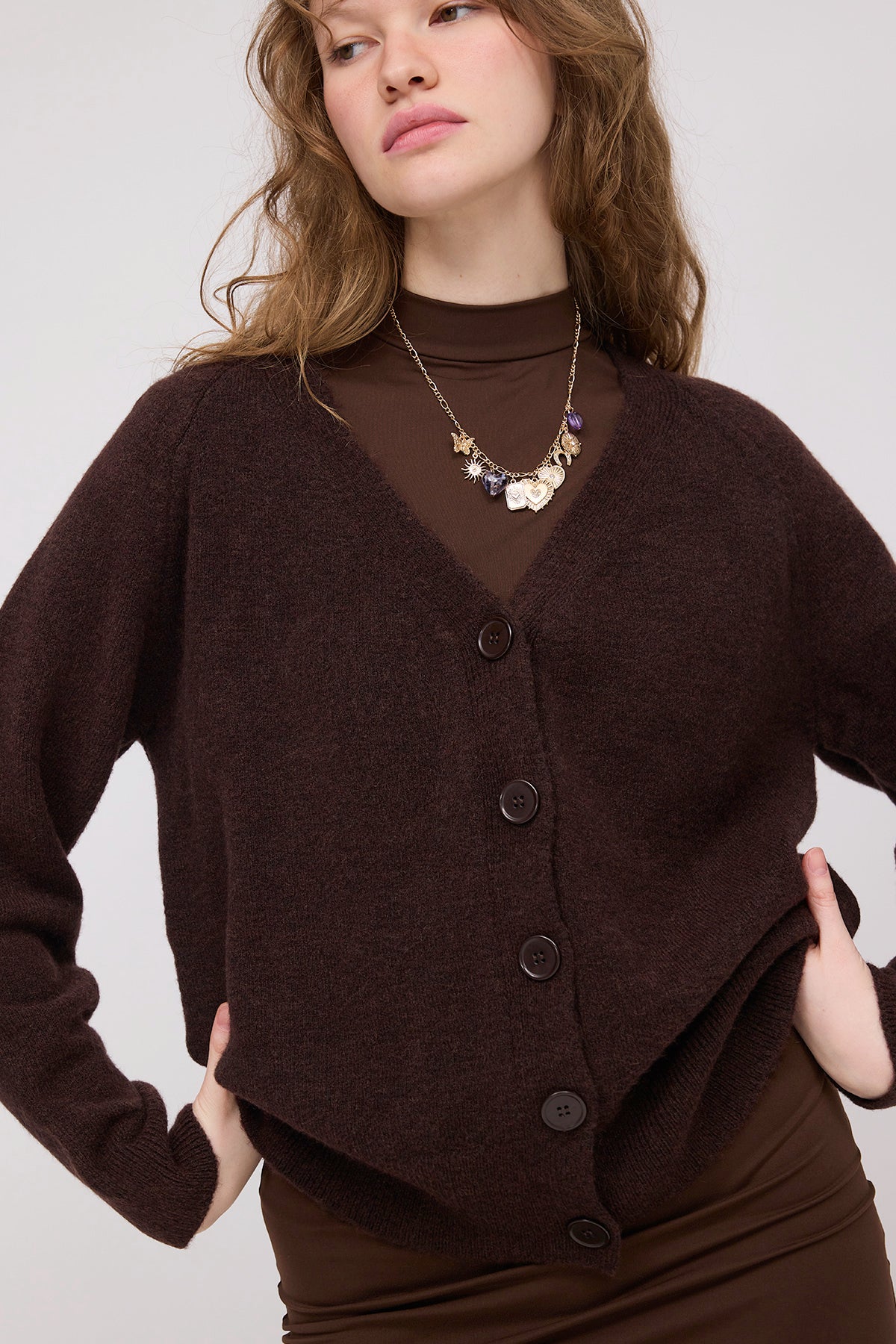 Buttoned Knitted Cardigan