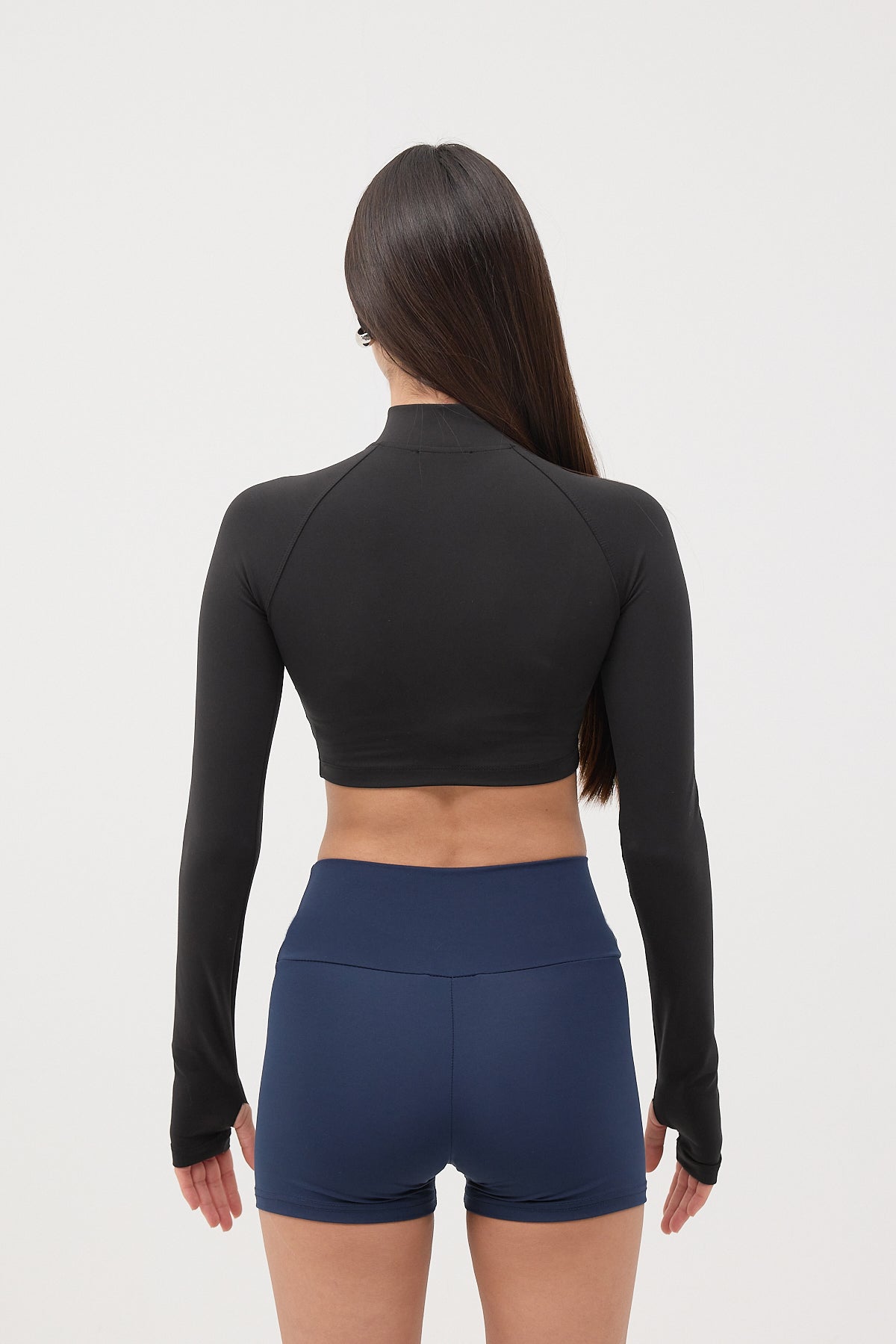 Black_Zippered-Collar-Crop-Blouse-addax