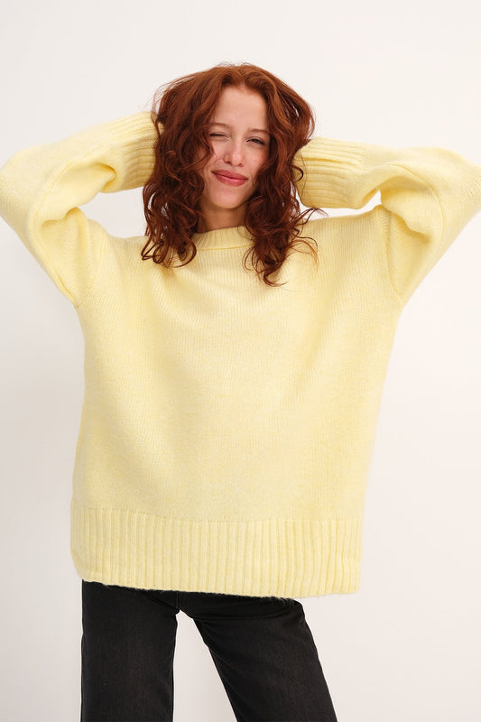 Yellow_Crew-Neck-Basic-Knitwear-Sweater-addax