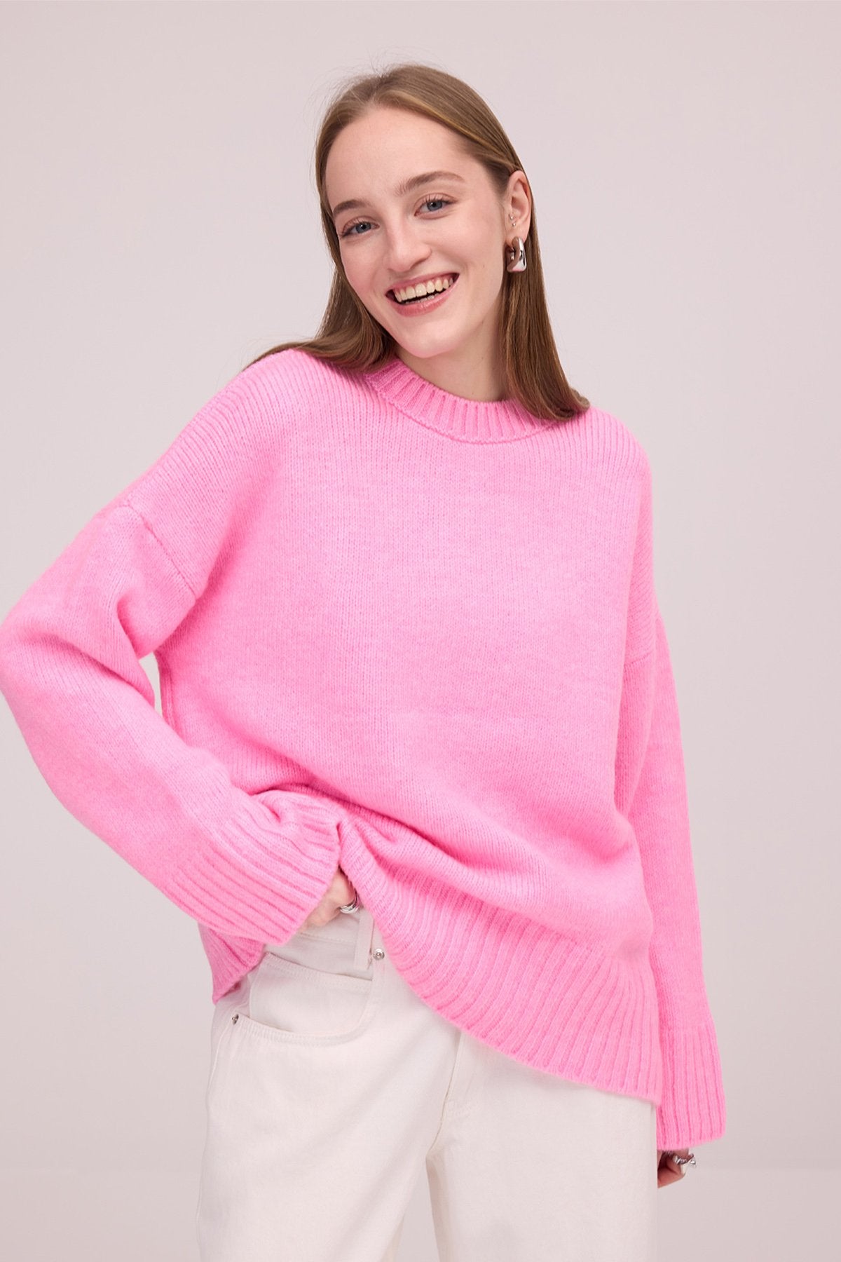 Pink_Crew-Neck-Basic-Knitwear-Sweater-addax