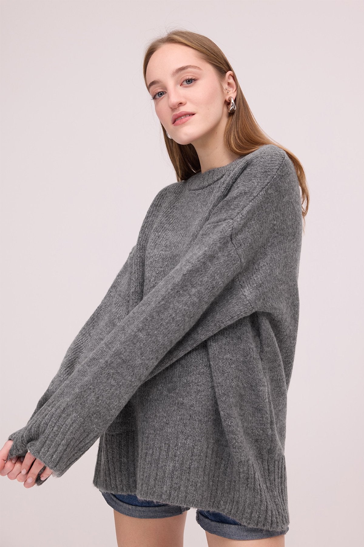 Grey-Melange_Crew-Neck-Basic-Knitwear-Sweater-addax