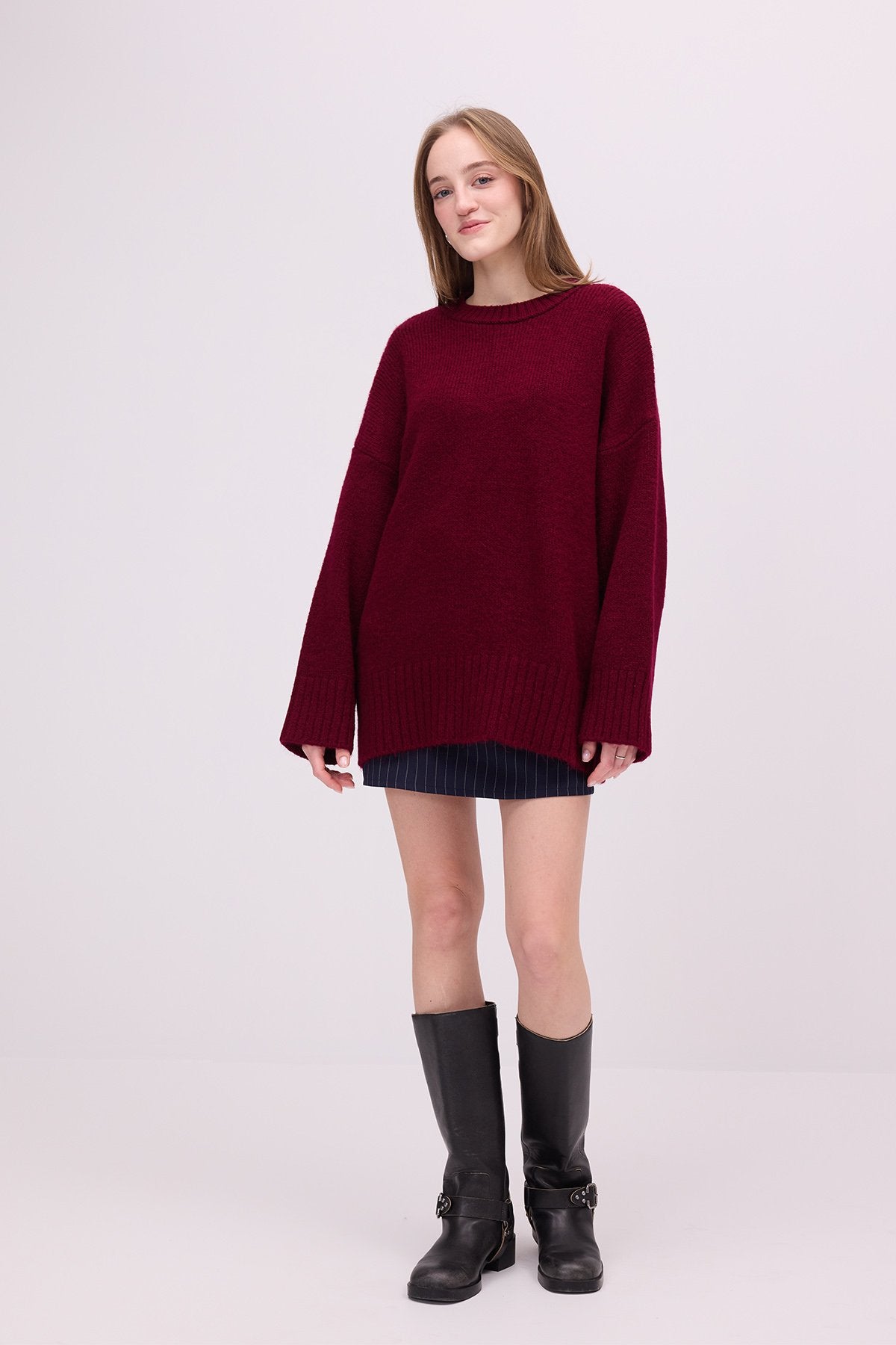 Burgundy_Crew-Neck-Basic-Knitwear-Sweater-addax