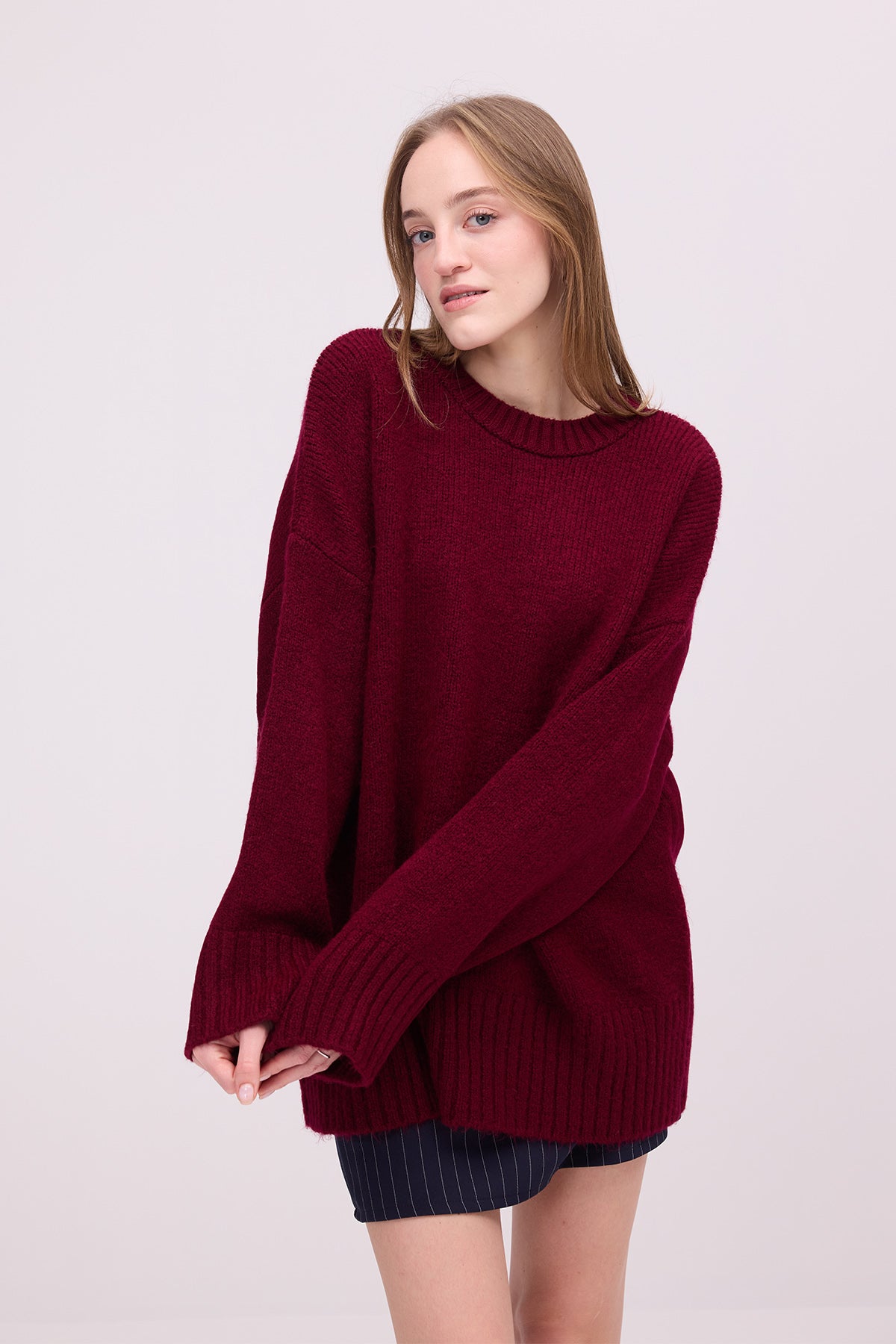 Burgundy_Crew-Neck-Basic-Knitwear-Sweater-addax