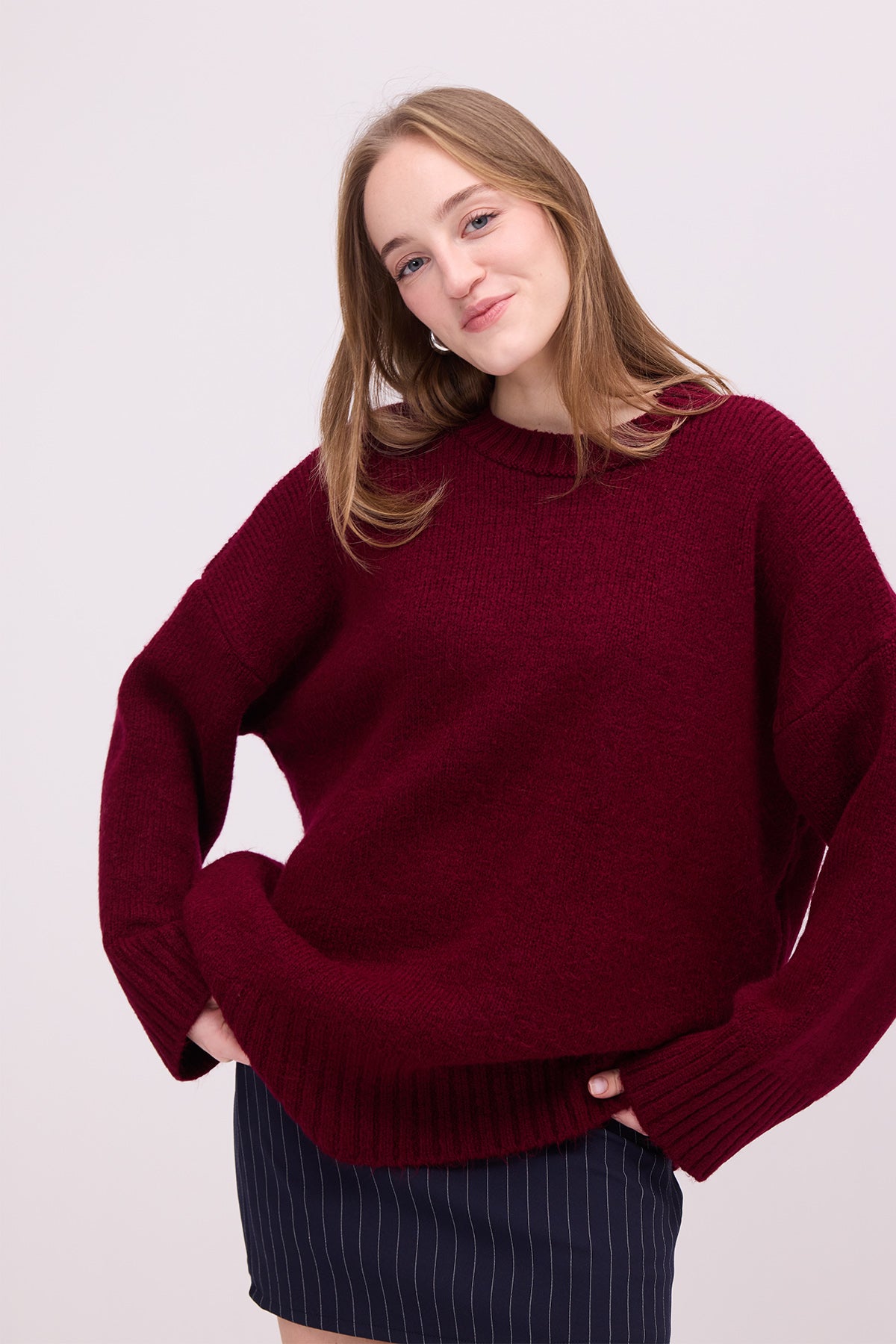 Burgundy_Crew-Neck-Basic-Knitwear-Sweater-addax