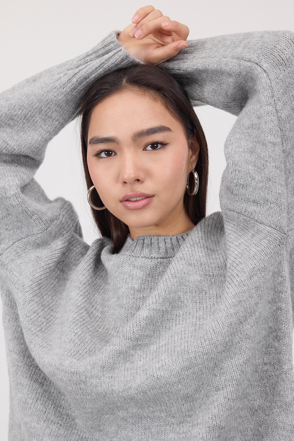 Grey-Melange_Crew-Neck-Basic-Knitwear-Sweater-addax