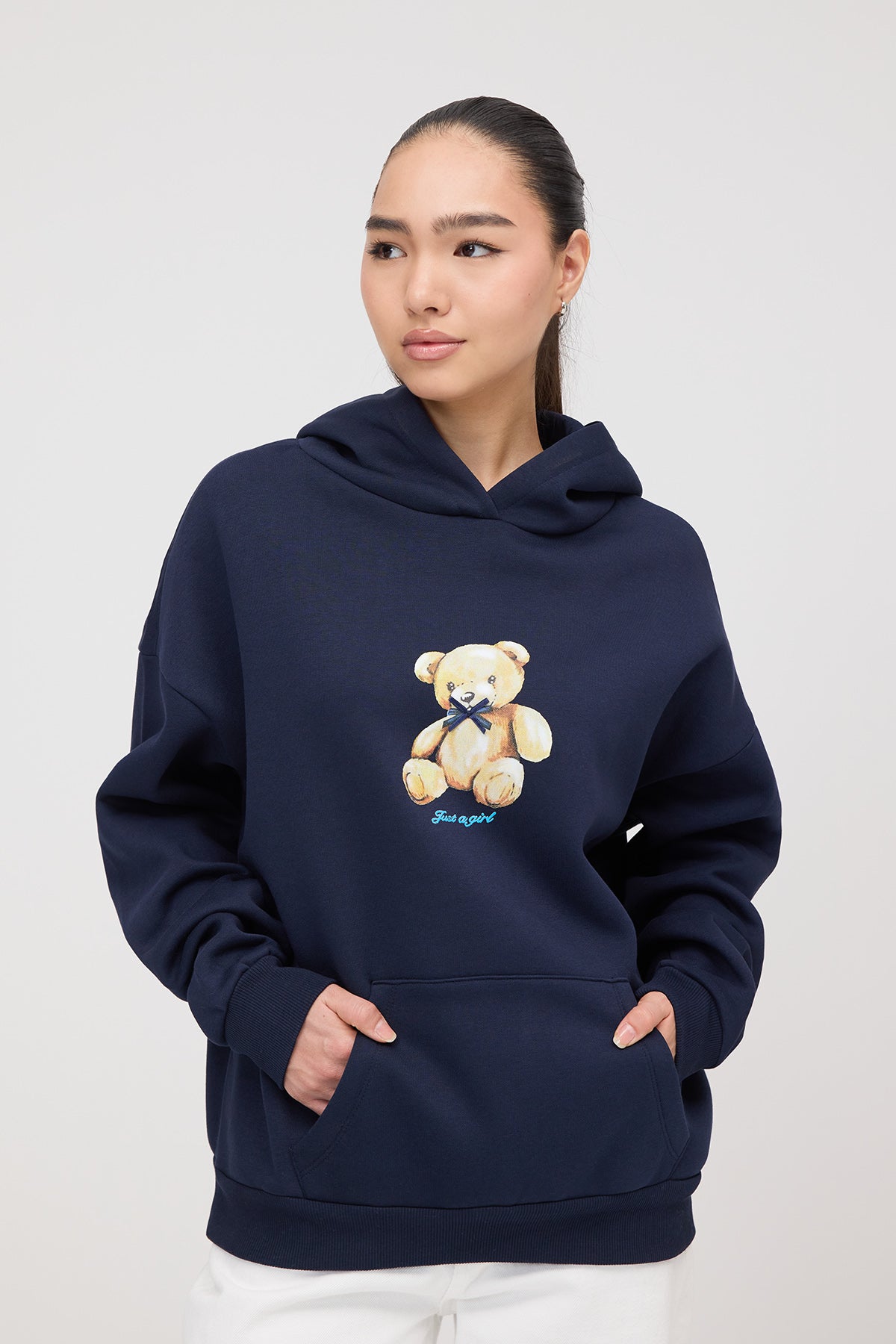 Night-Blue_Teddy-Bear-Printed- Brushed-Sweatshirt-addax