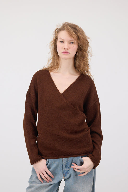 Brown_V-Neck-Laced-Knit-Cardigan-addax