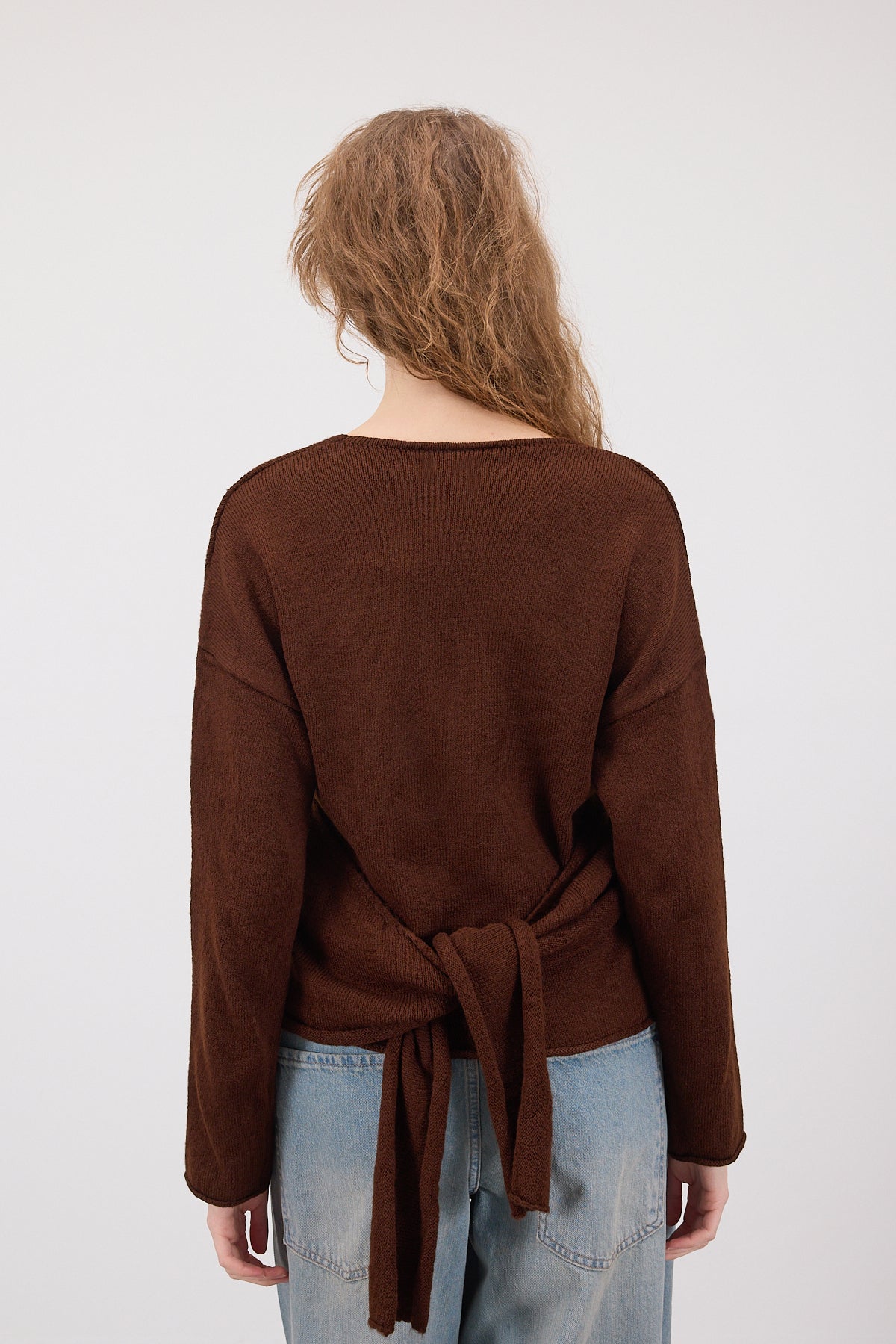 Brown_V-Neck-Laced-Knit-Cardigan-addax
