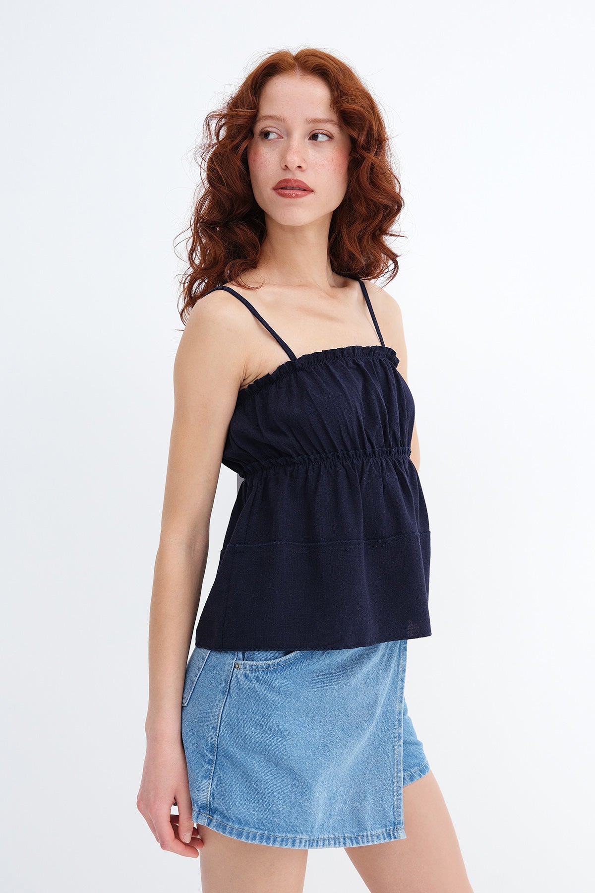 Dark-Night-Blue_Linen-Blend-Spaghetti-Strap-Blouse-addax