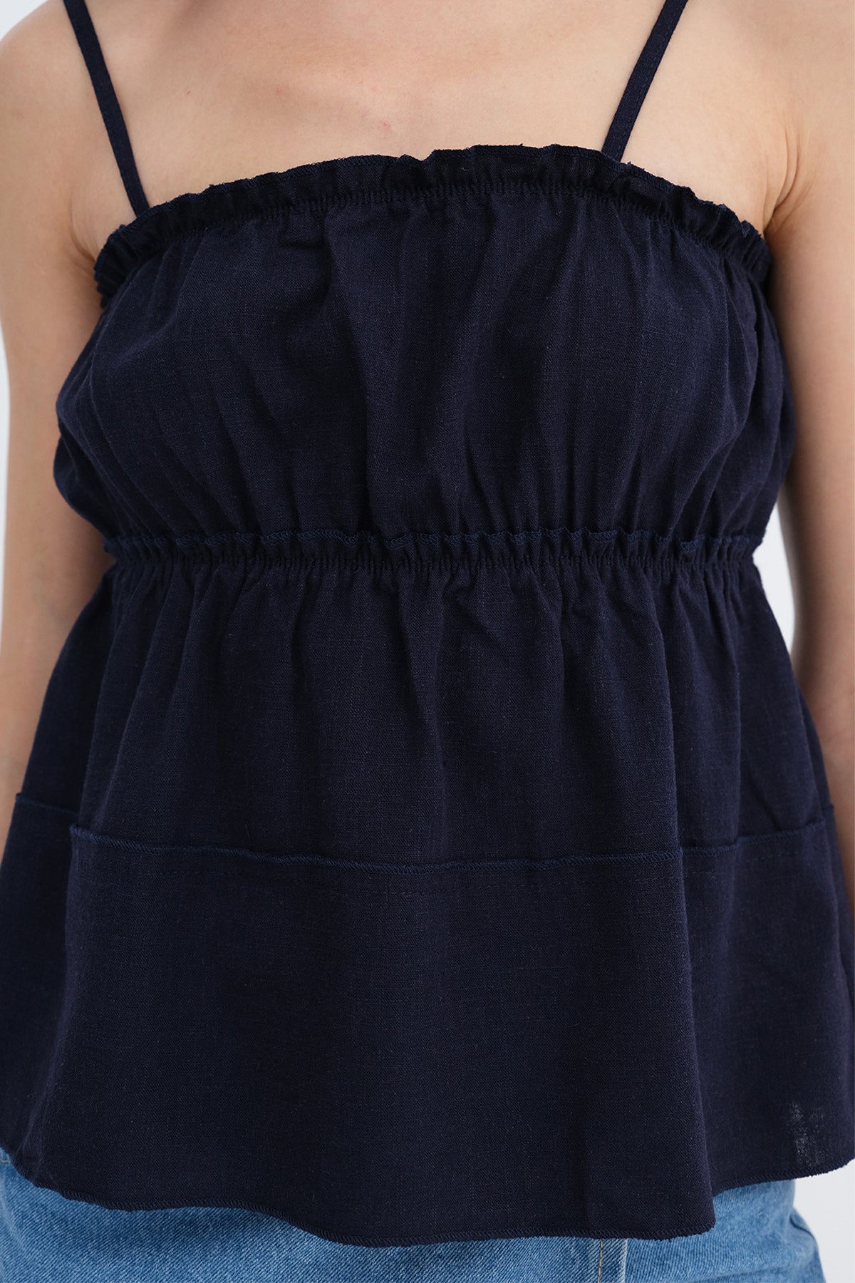 Dark-Night-Blue_Linen-Blend-Spaghetti-Strap-Blouse-addax